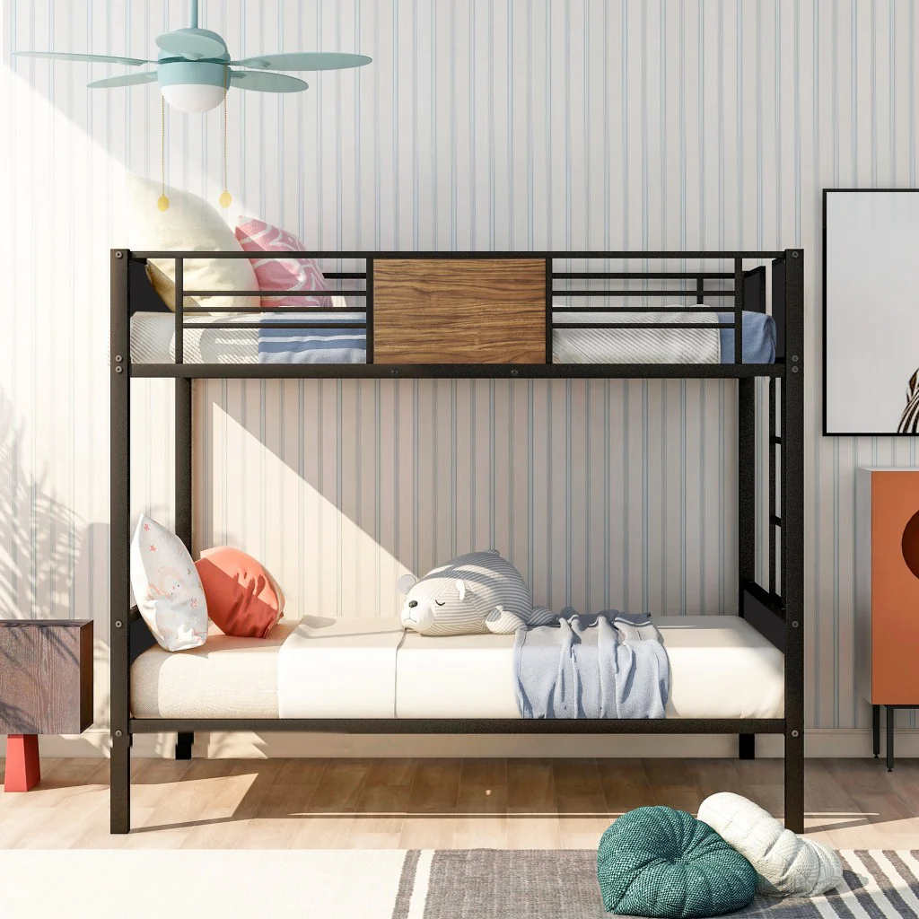 Black Brown Full Over Full Bunk Bed By Homeroots - Image 2