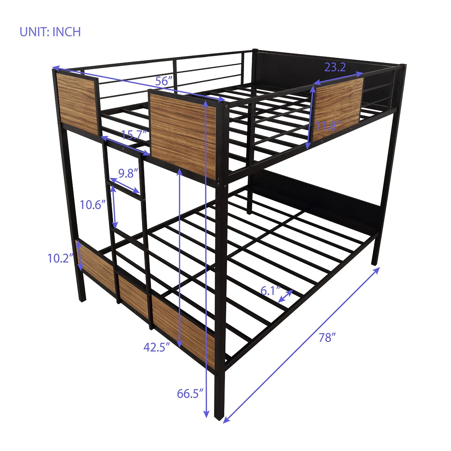 Black Brown Full Over Full Bunk Bed By Homeroots - Image 8