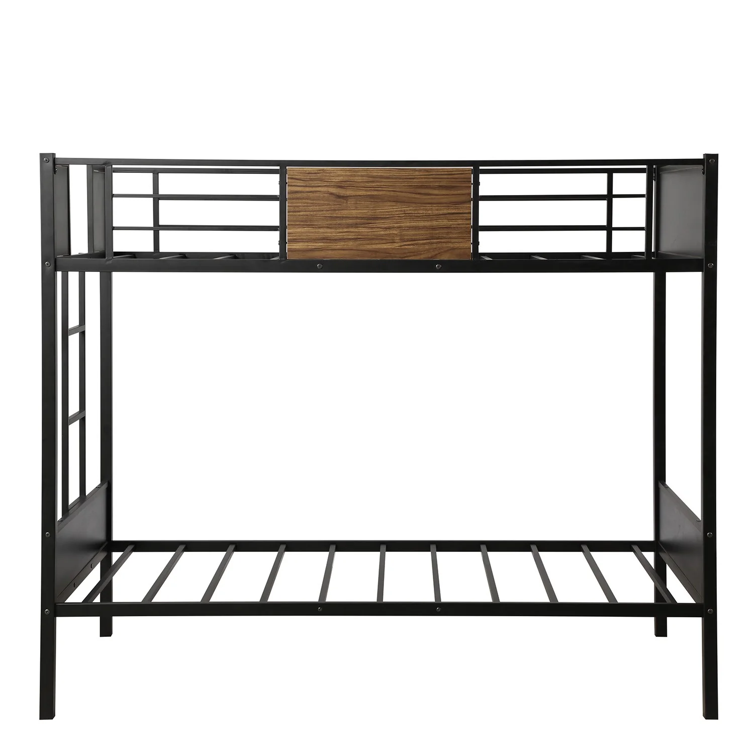 Black Brown Twin Over Twin Bunk Bed By Homeroots - Image 7