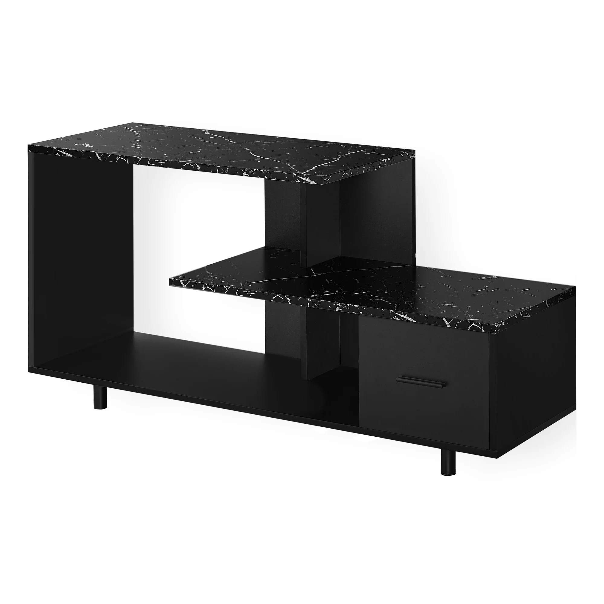 Black Cabinet Enclosed Storage TV Stand By Homeroots - Image 2