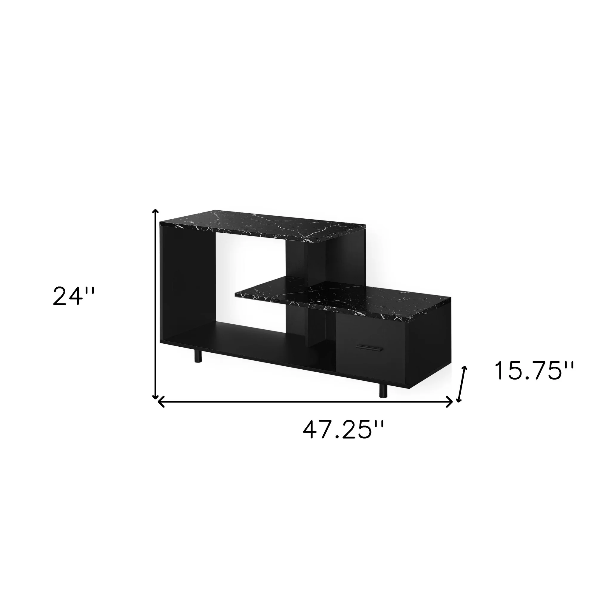 Black Cabinet Enclosed Storage TV Stand By Homeroots - Image 4