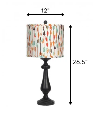 Black Candlestick Multi Color Tribal Arrows Shade table Lamp By Homeroots - Image 2