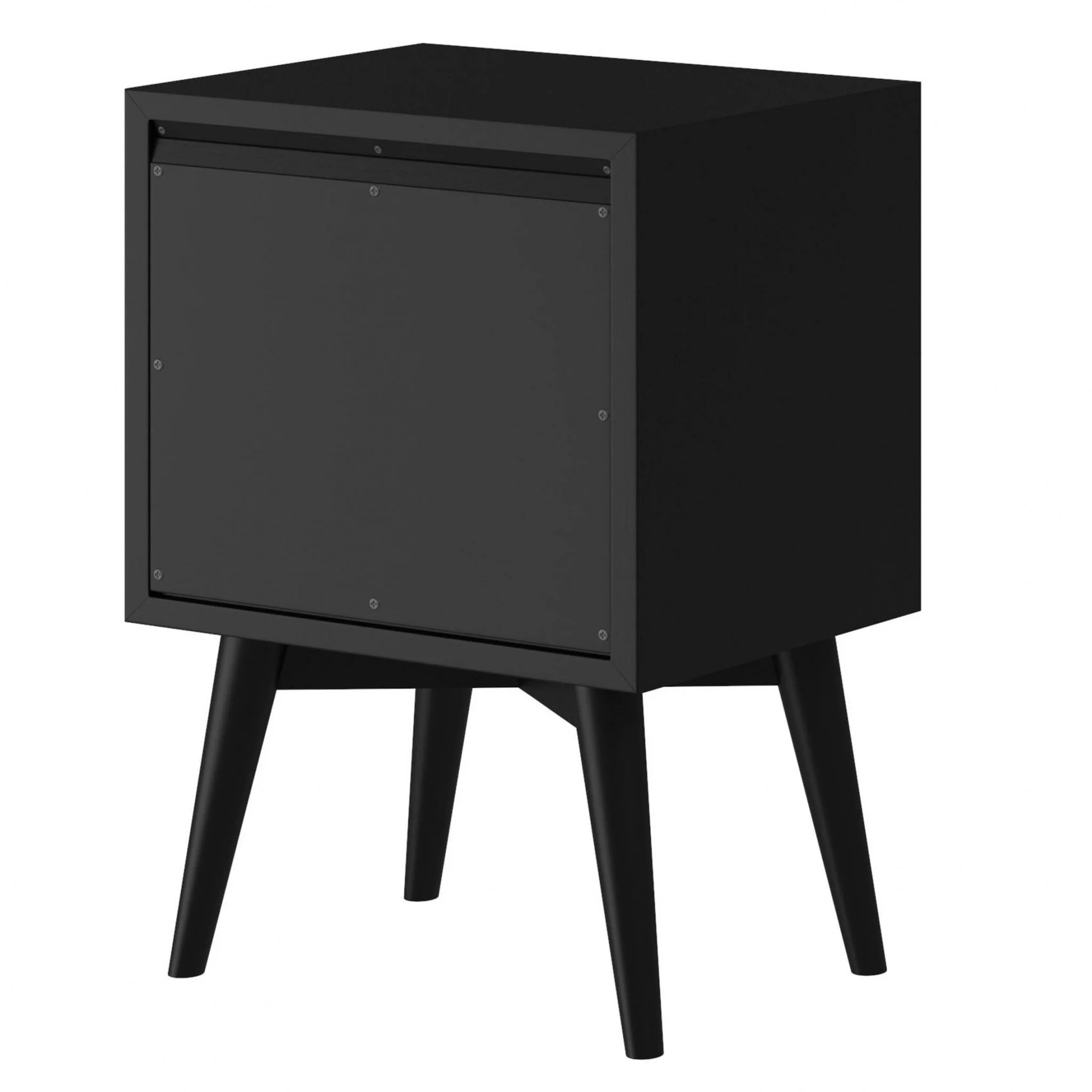 Black Century Modern Wood 2 Drawer Nightstand By Homeroots - Image 4