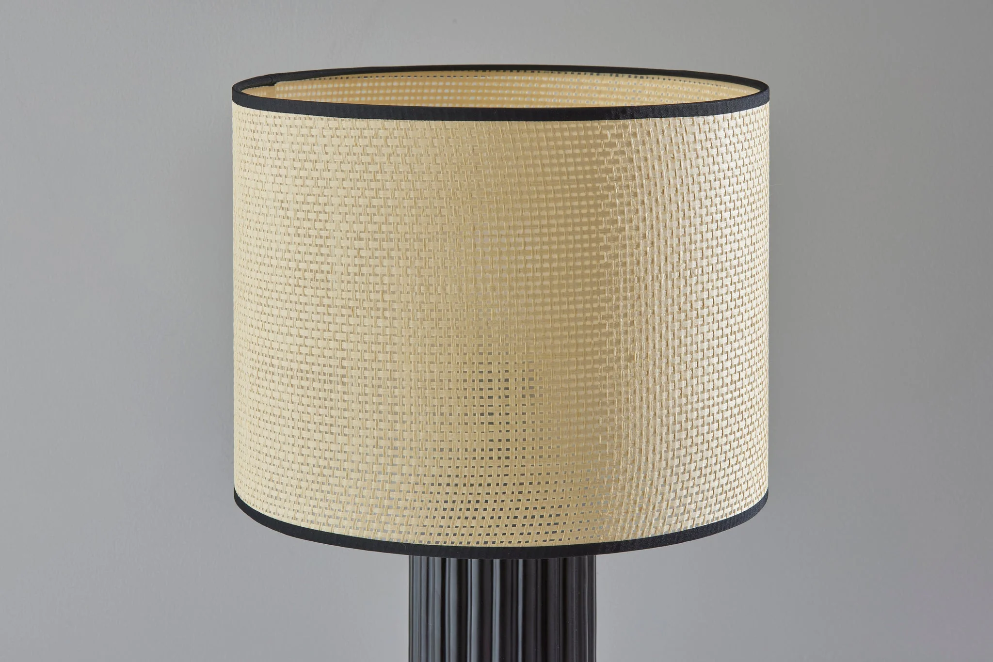 Black Ceramic Cylinder Table Lamp With Beige Drum Shade By Homeroots - Image 6