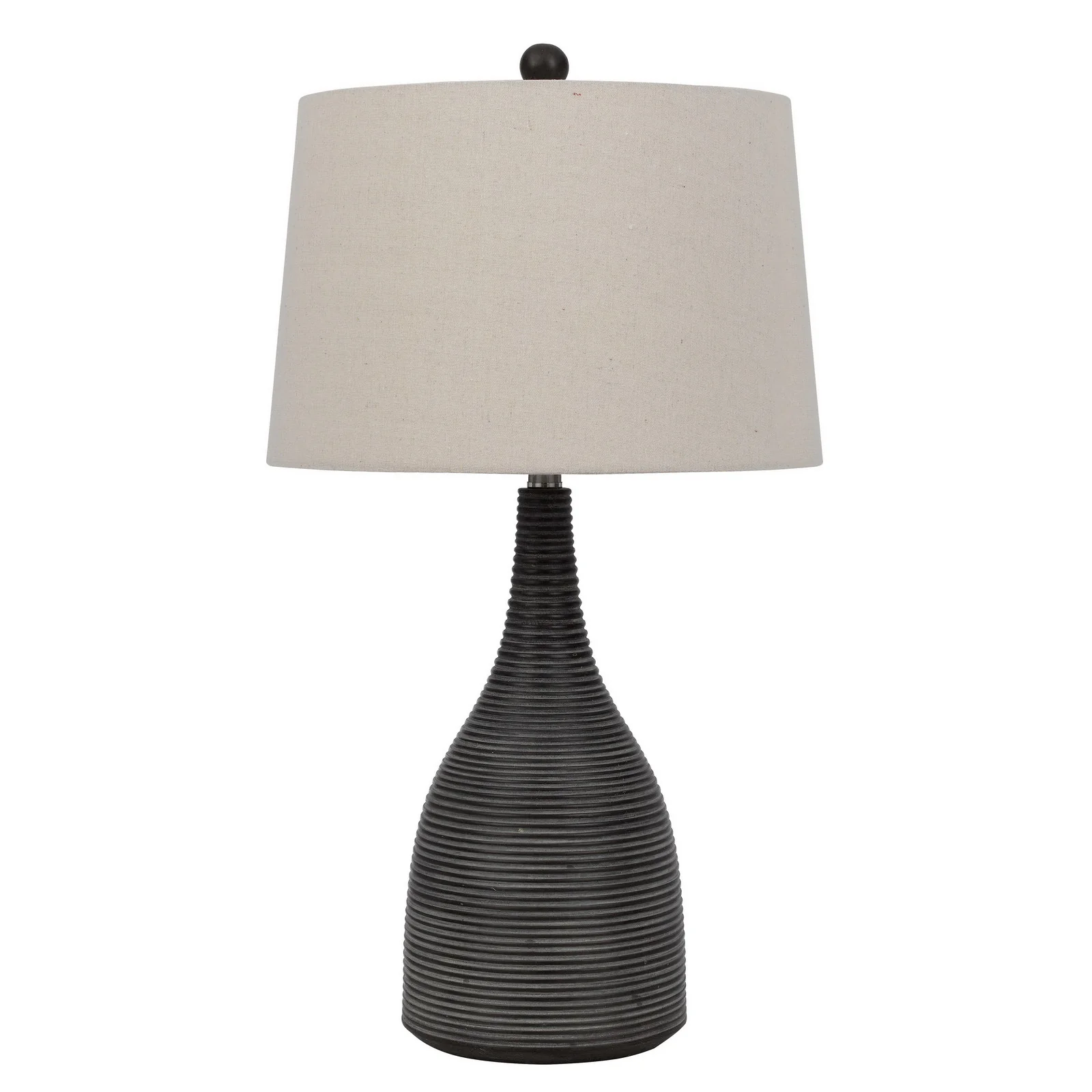 Black Ceramic Round Table Lamp With Beige Empire Shade By Homeroots - Image 6