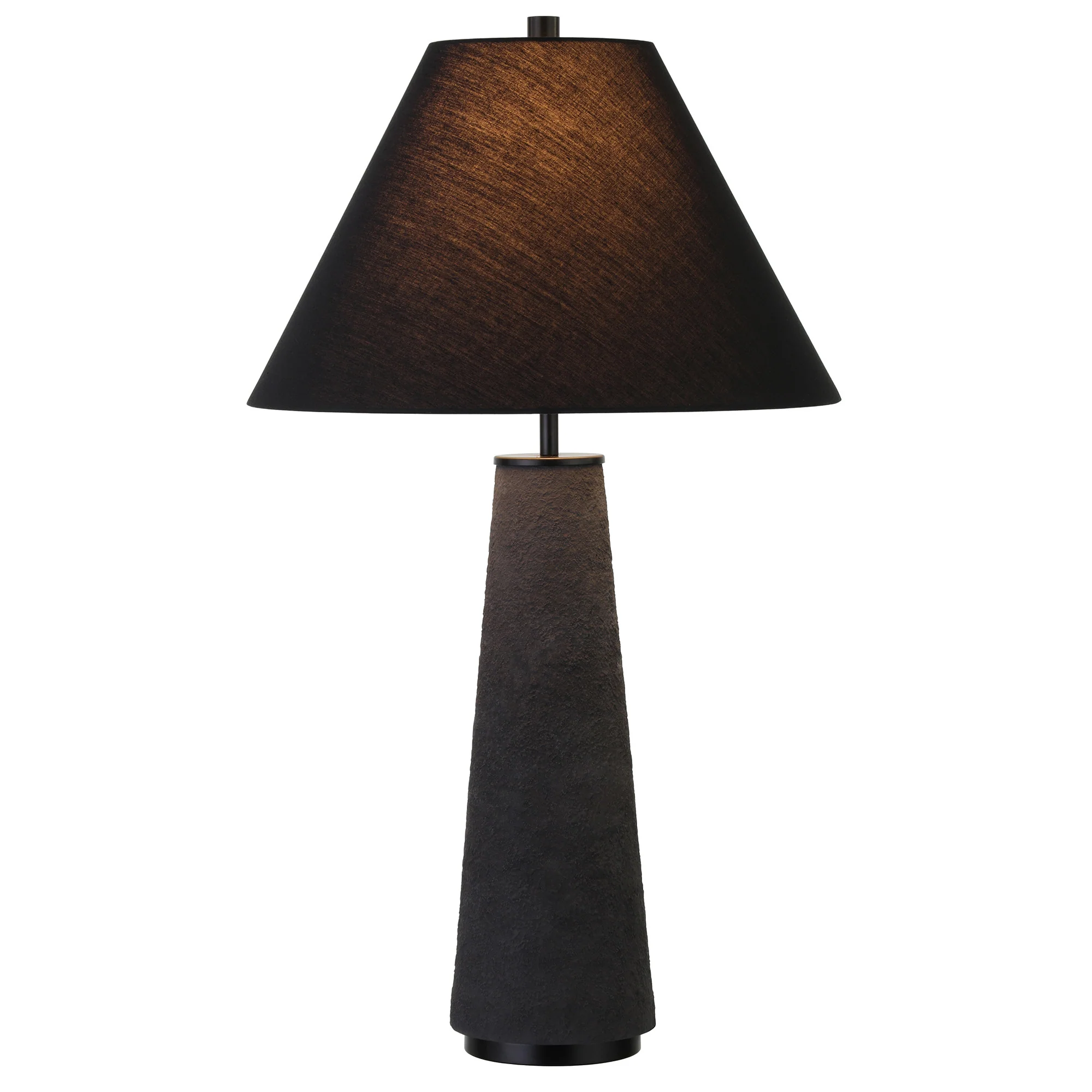 Black Ceramic Table Lamp With Black Cone Shade By Homeroots - Image 6