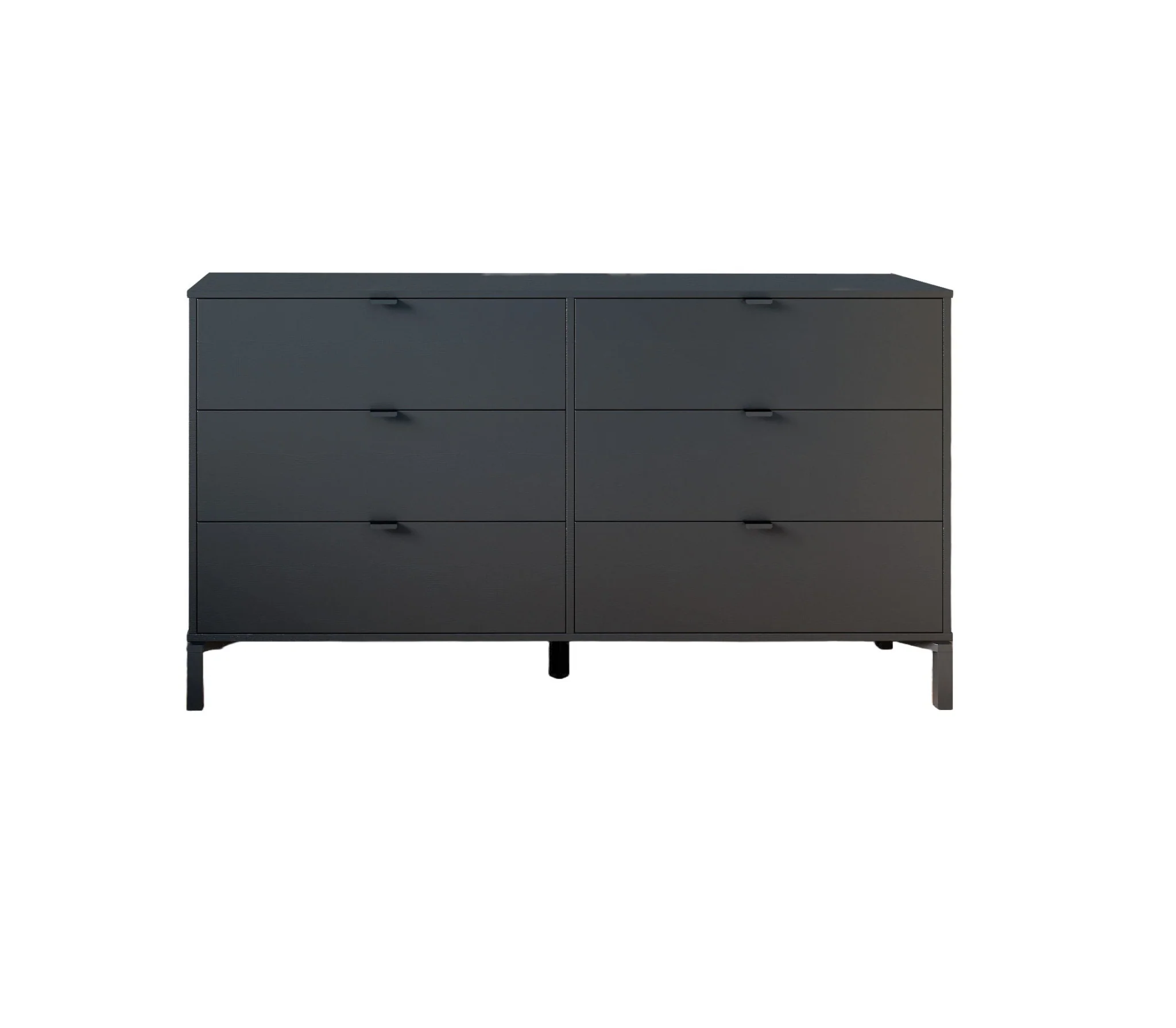 Black Charcoal Six Drawer Double Dresser By Homeroots - Image 4