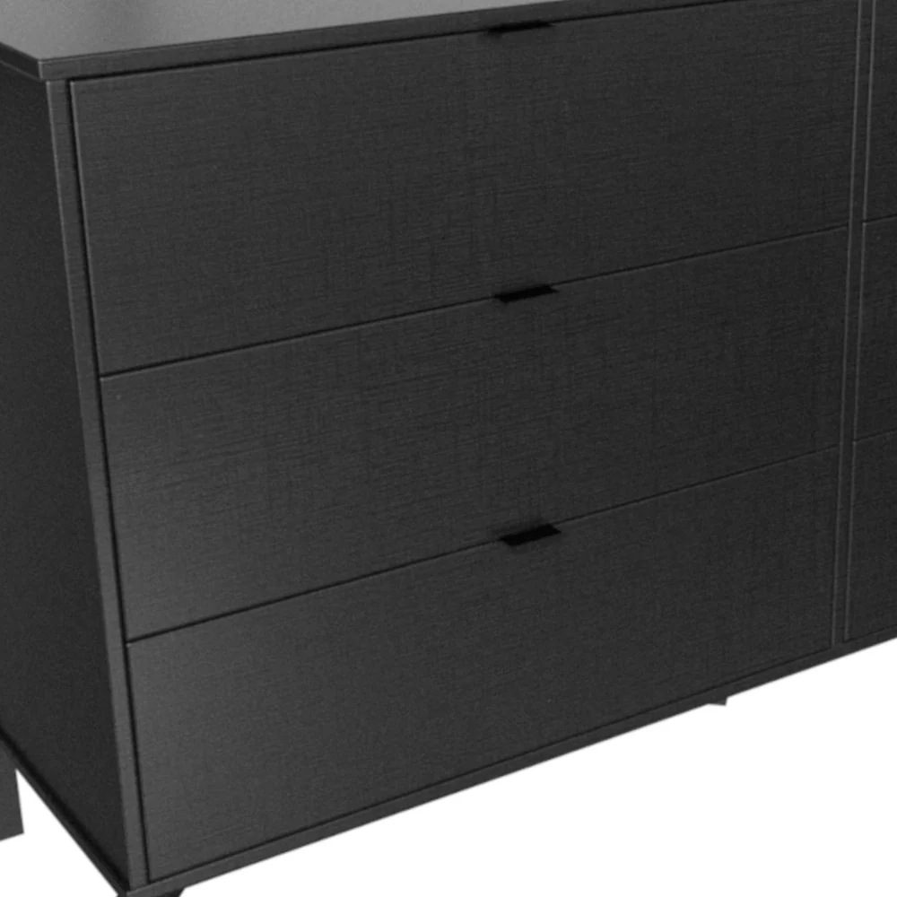 Black Charcoal Six Drawer Double Dresser By Homeroots - Image 6