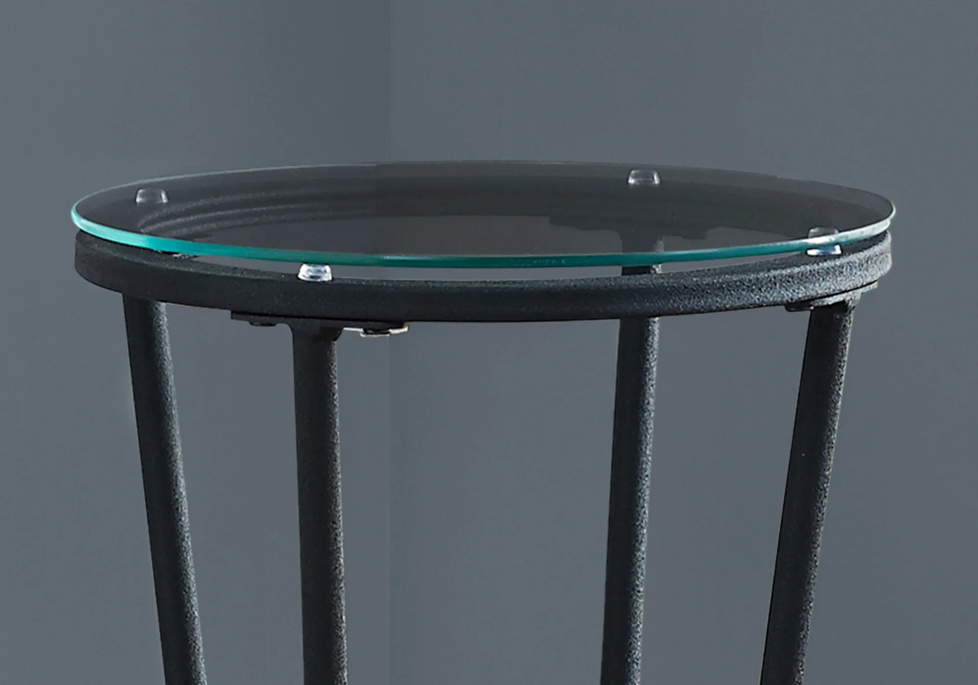 Black Clear Metal Tempered Glass Accent Table By Homeroots - 333166 - Image 2