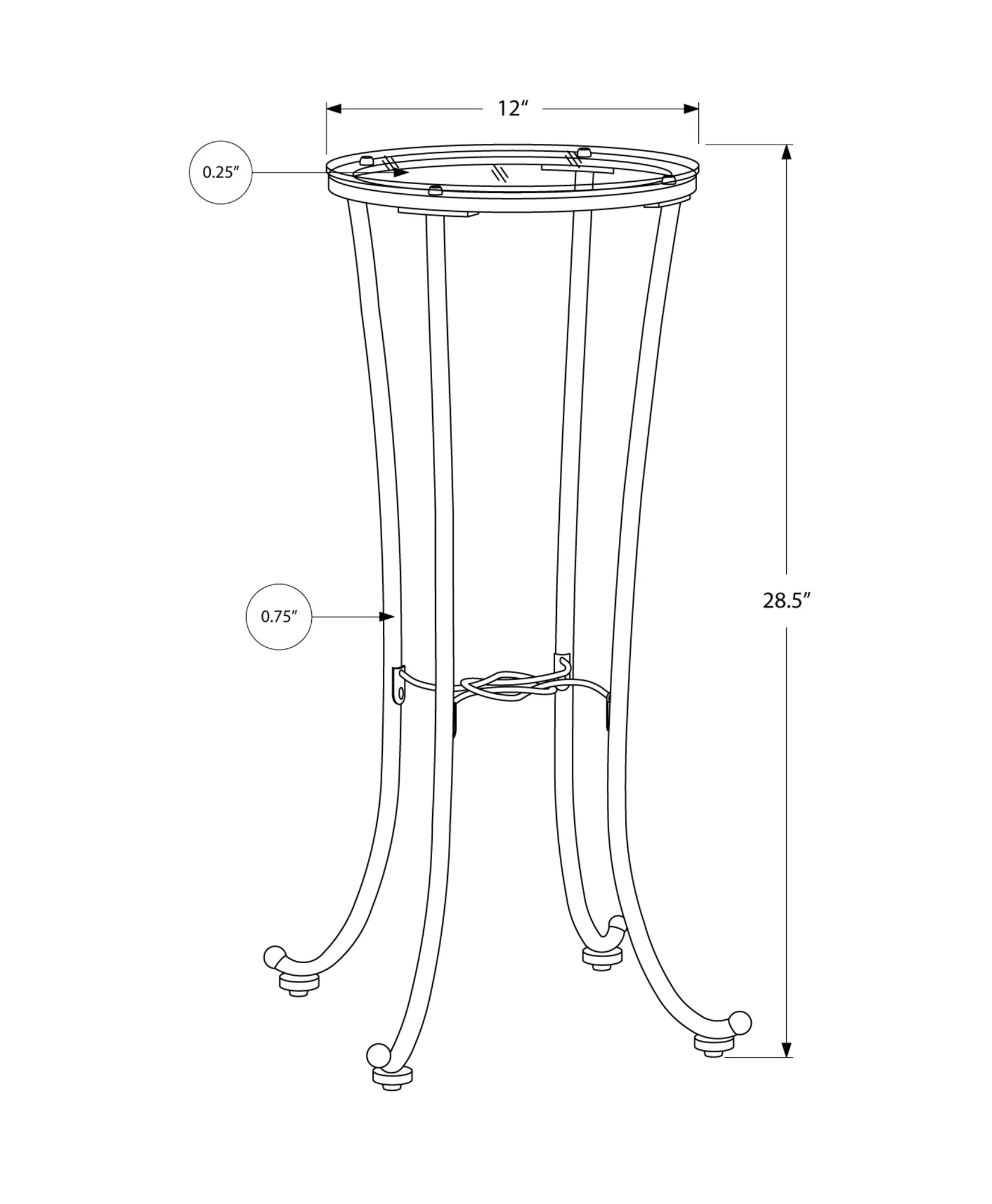 Black Clear Metal Tempered Glass Accent Table By Homeroots - 333166 - Image 3