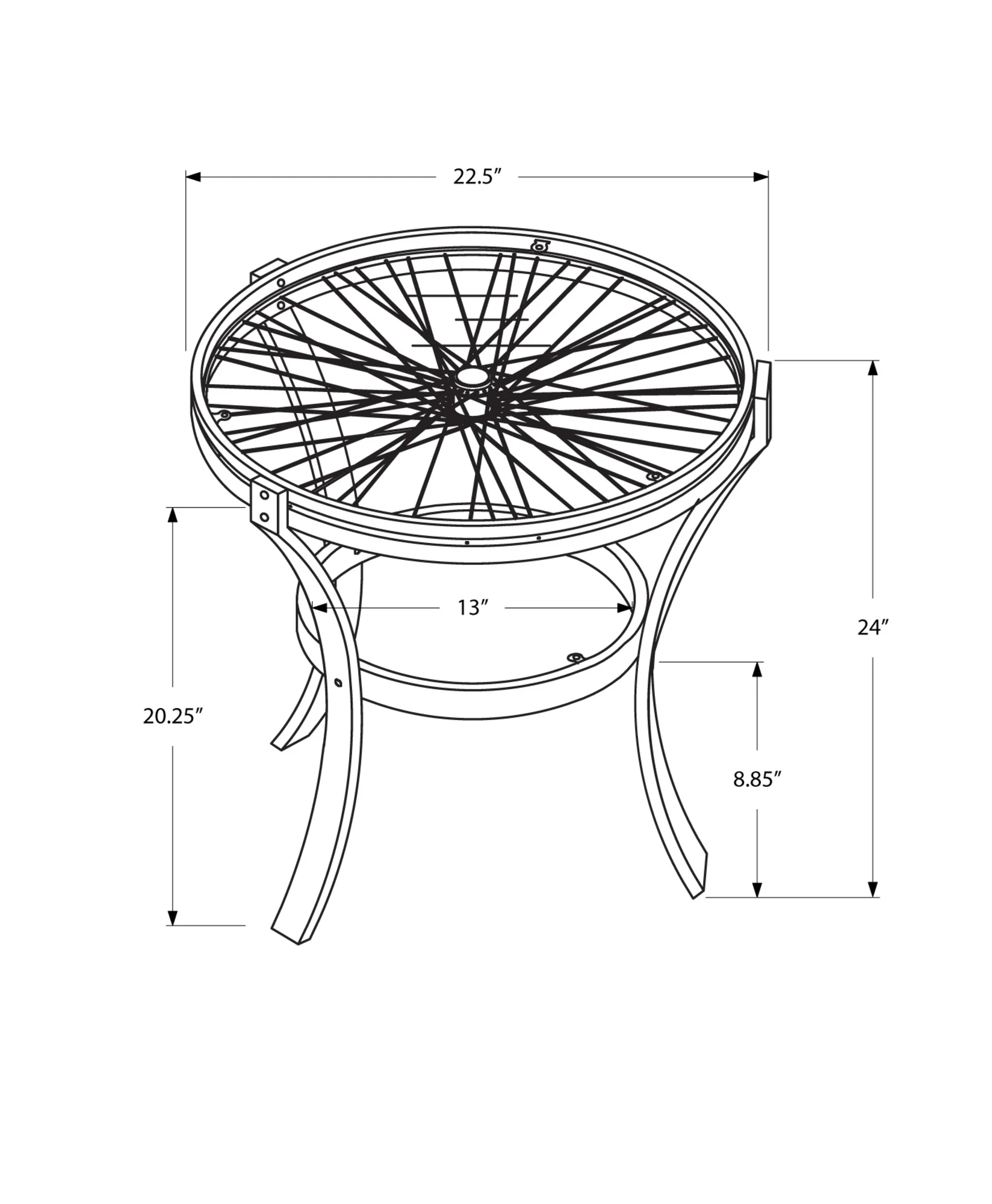 Black Clear Tempered Glass Metal Accent Table By Homeroots - Image 3