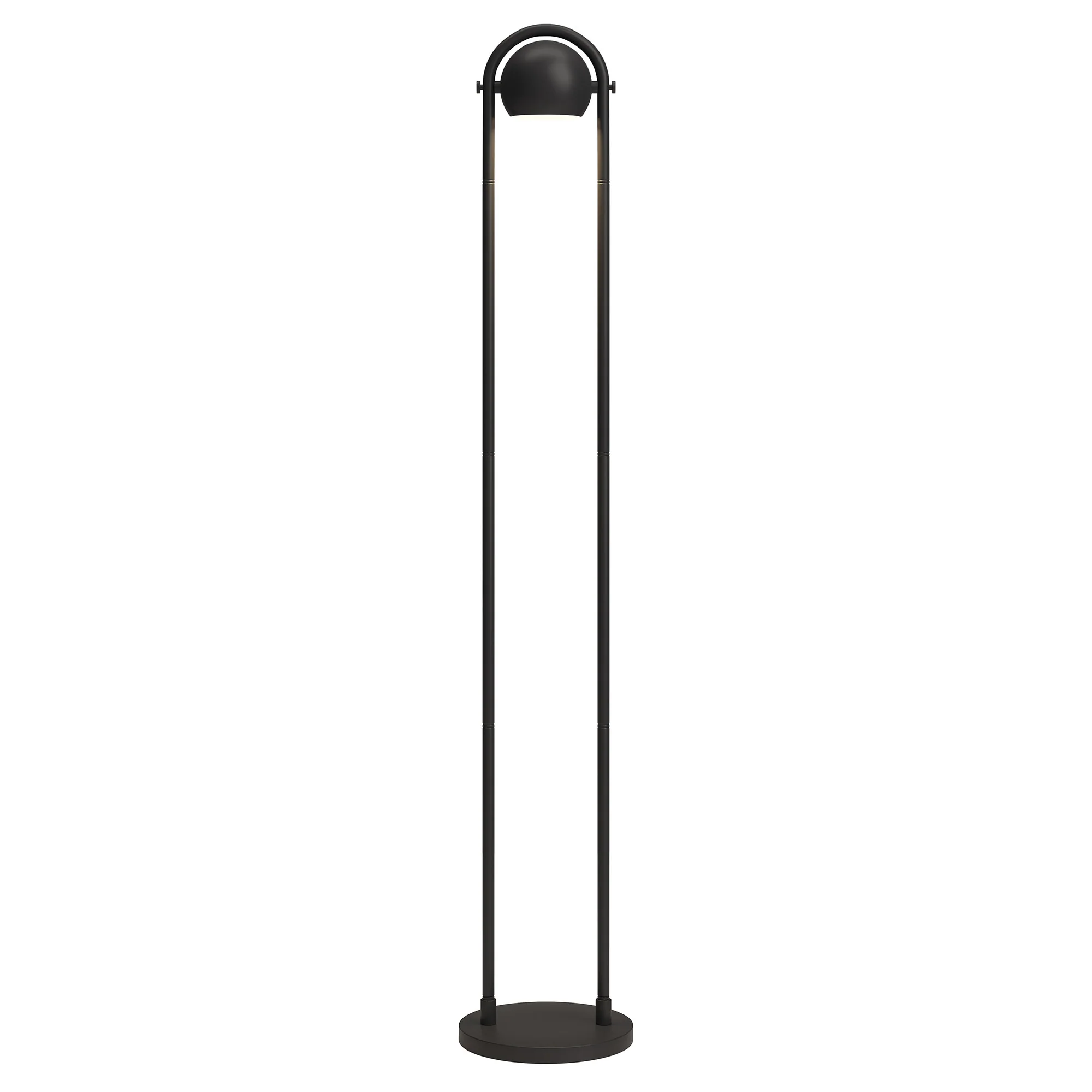 Black Column Floor Lamp With Black Globe Shade By Homeroots - Image 3