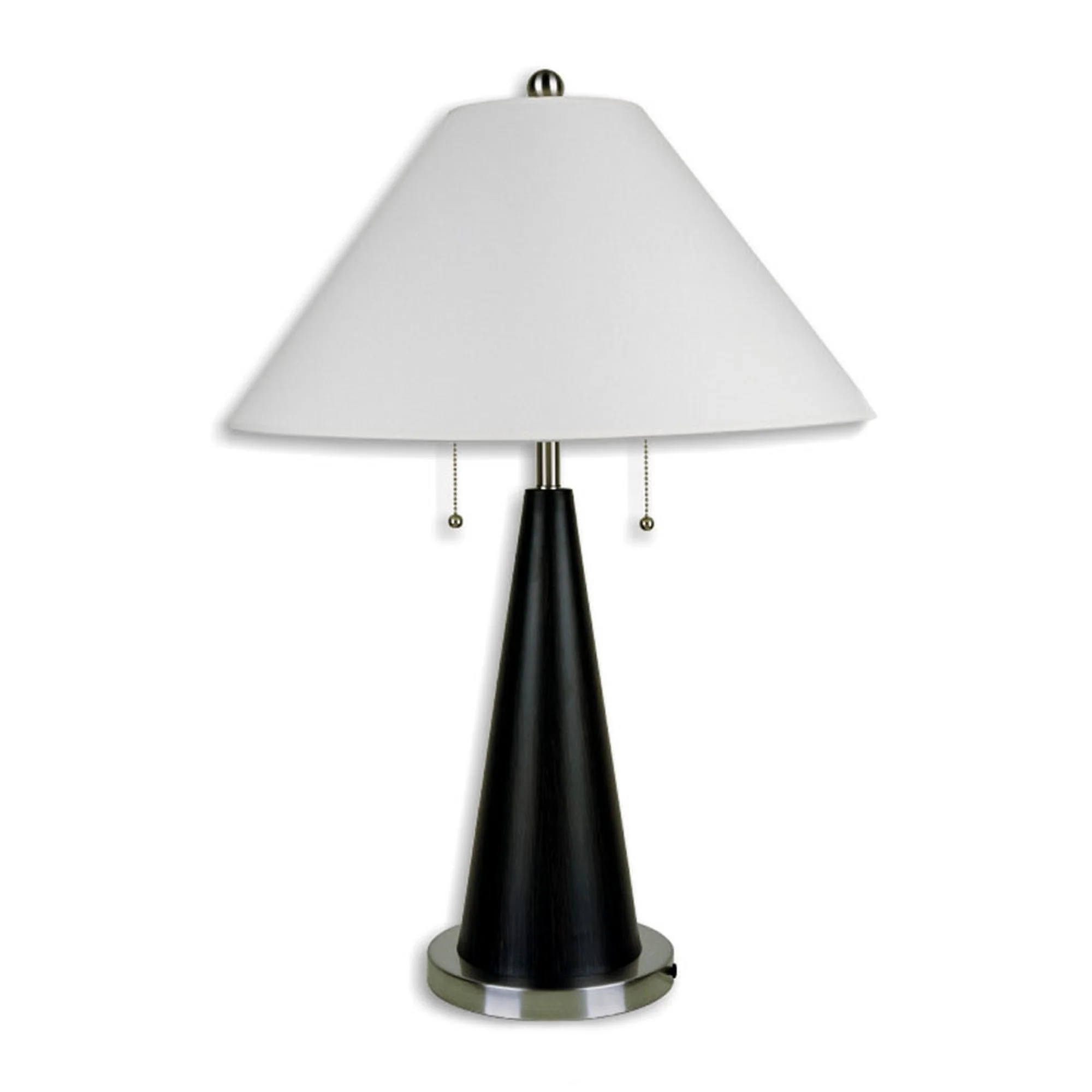 Black Conical Table Lamp with White Shade By Homeroots - Image 2
