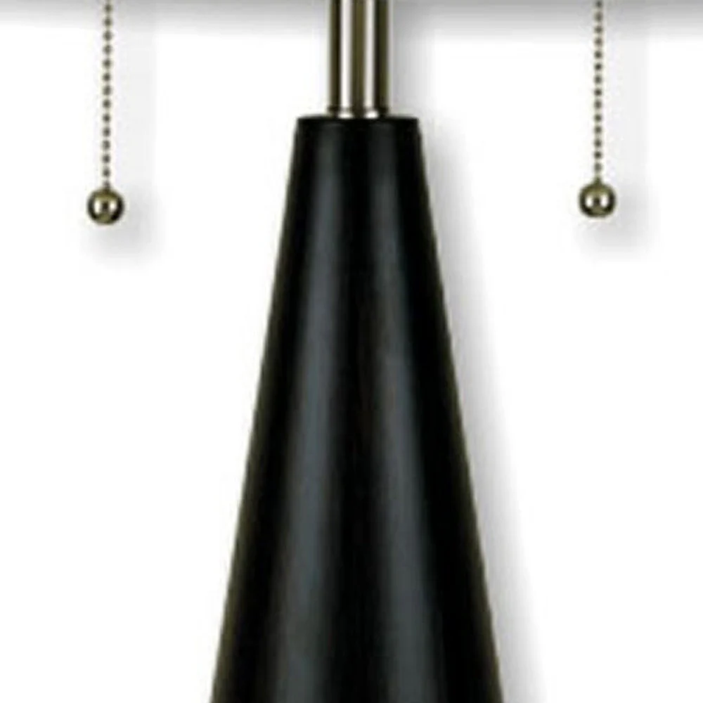 Black Conical Table Lamp with White Shade By Homeroots - Image 3