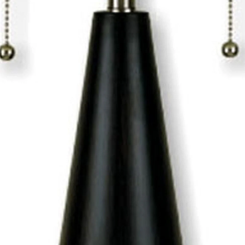 Black Conical Table Lamp with White Shade By Homeroots - Image 4