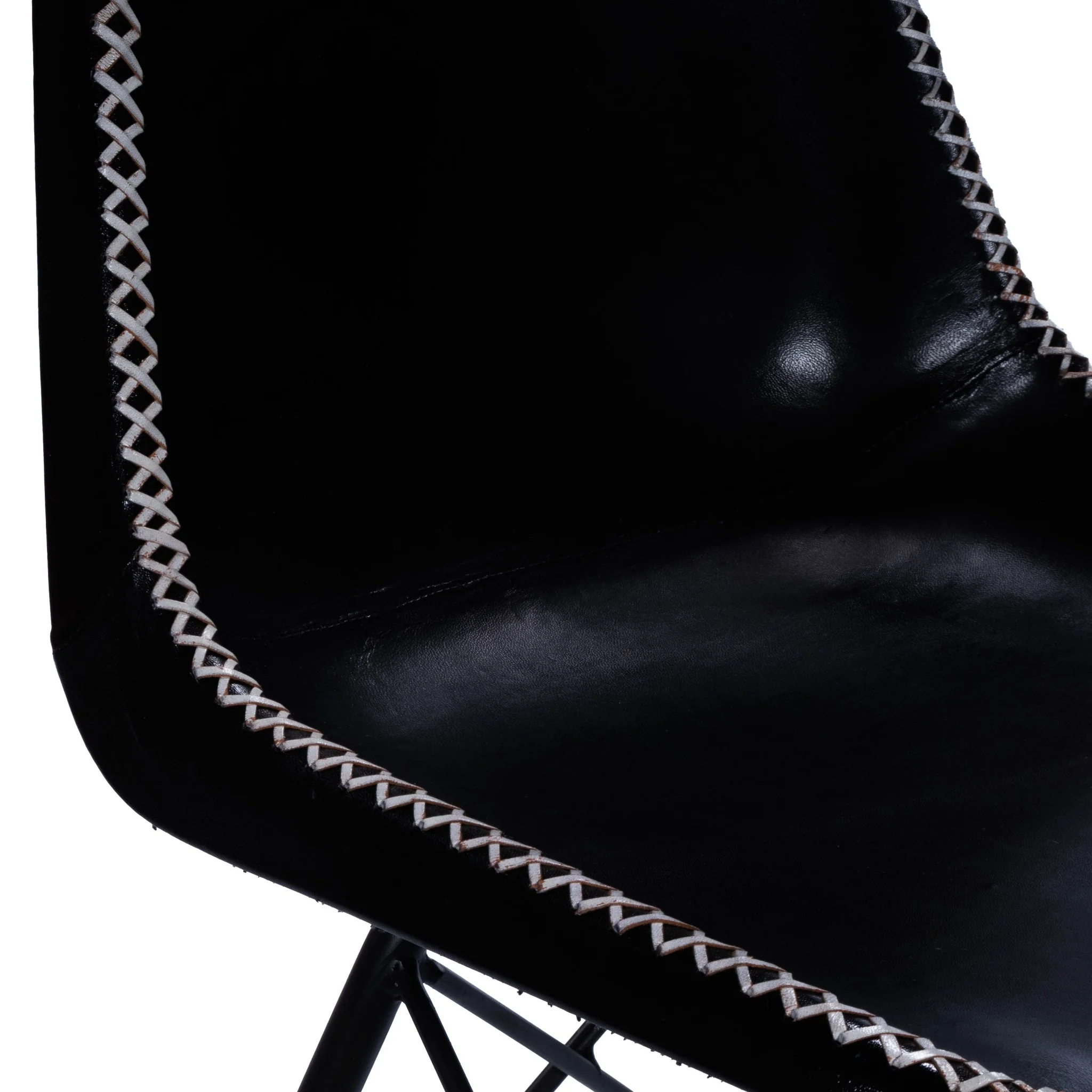 Black Contrast Stitch Leather Dining Chair By Homeroots - Image 2