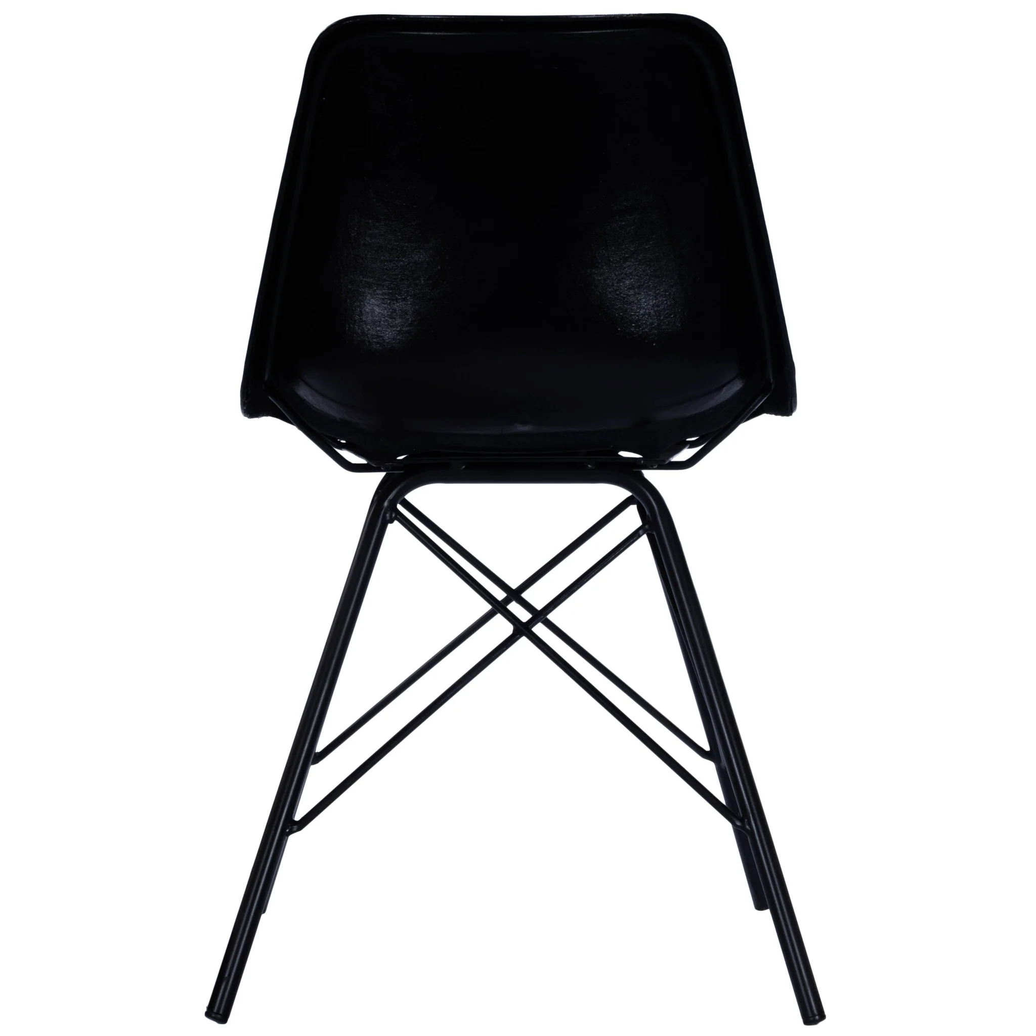 Black Contrast Stitch Leather Dining Chair By Homeroots - Image 5
