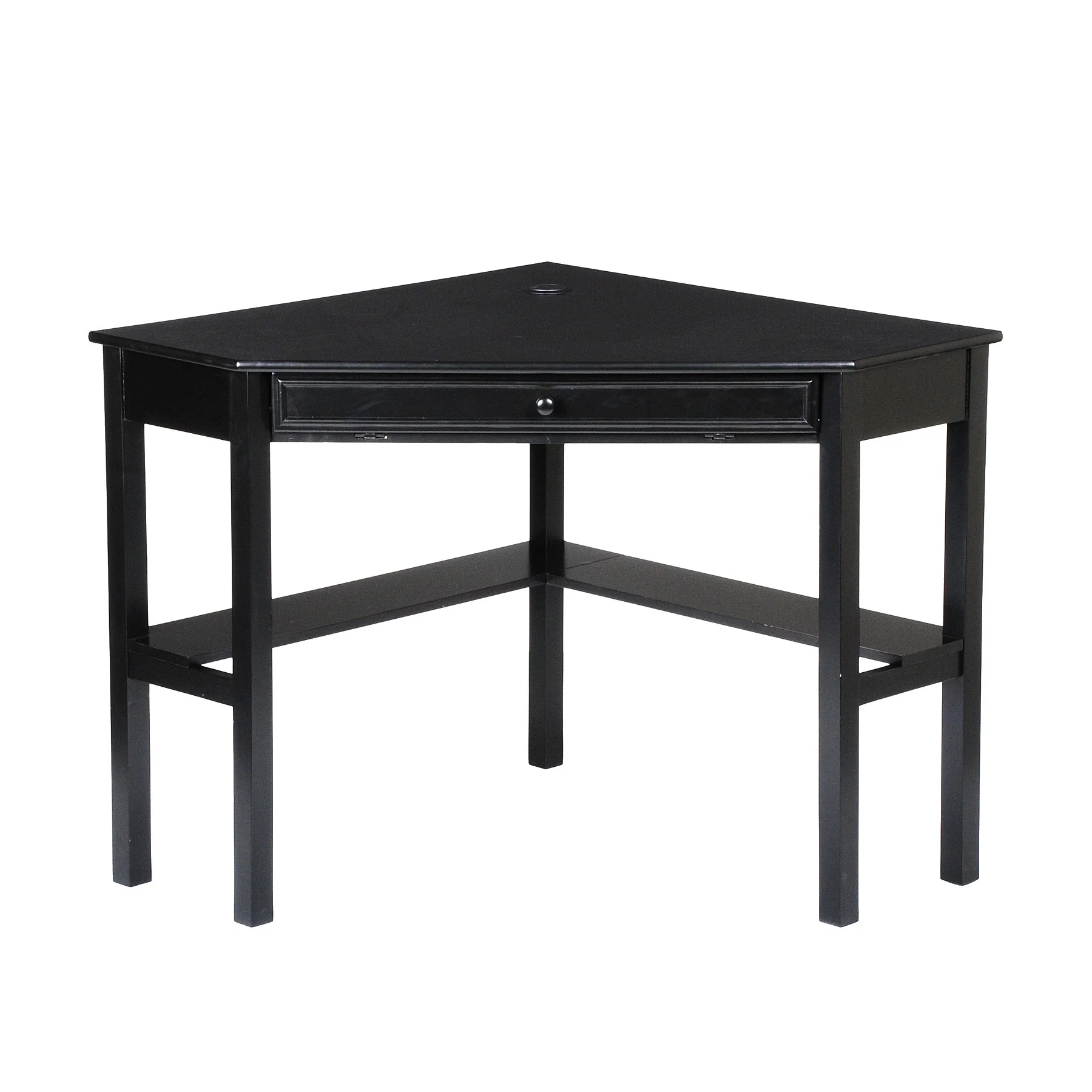 Black Corner Computer Desk By Homeroots - Image 2