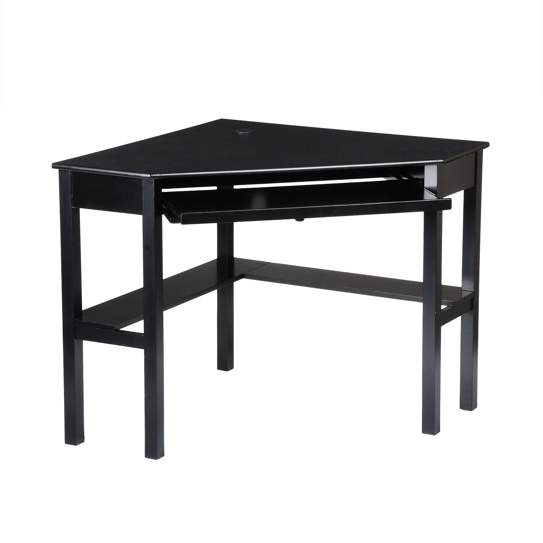 Black Corner Computer Desk By Homeroots - Image 5