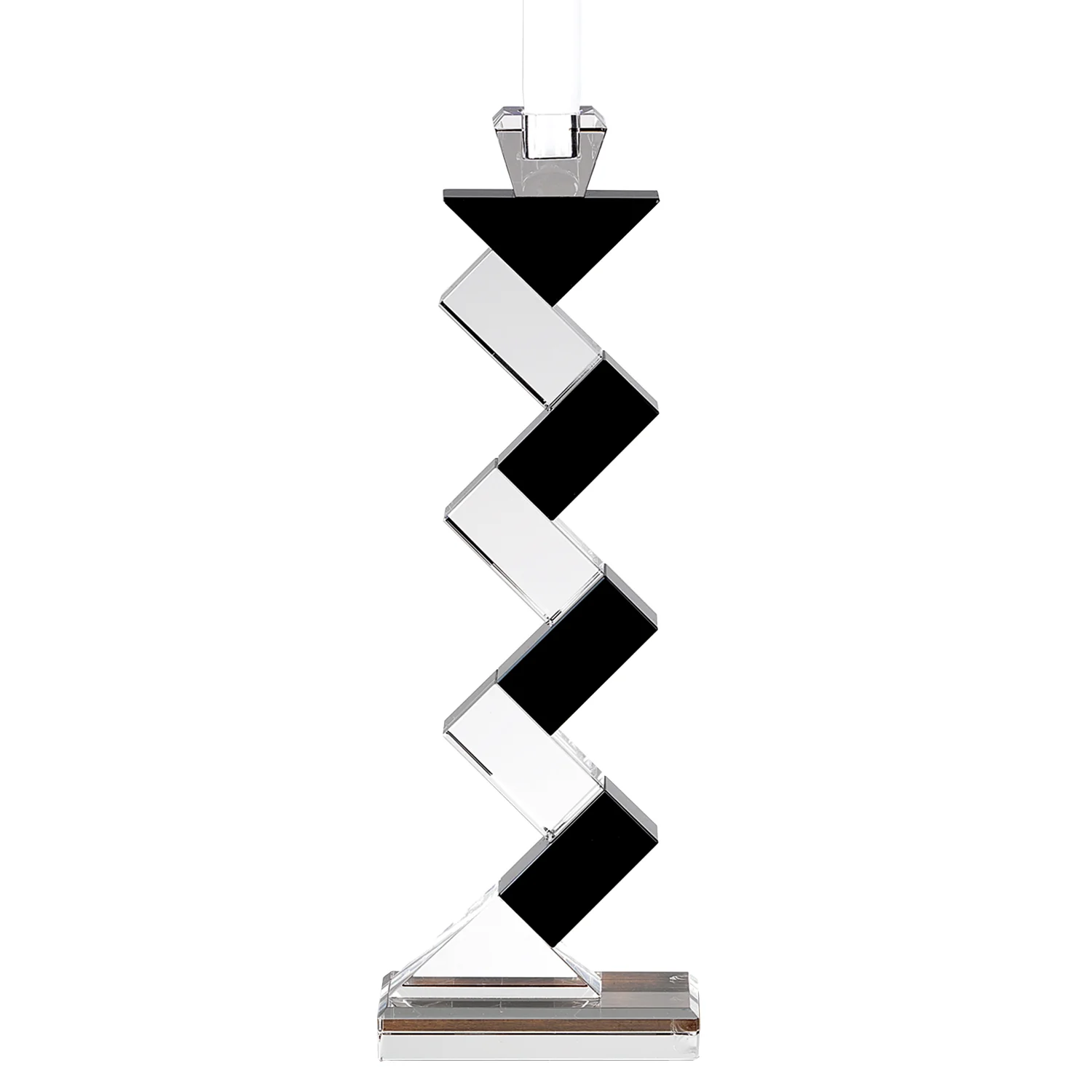 Black Crystal Geometric Tabletop Pillar Candle Holders By Homeroots - Image 2