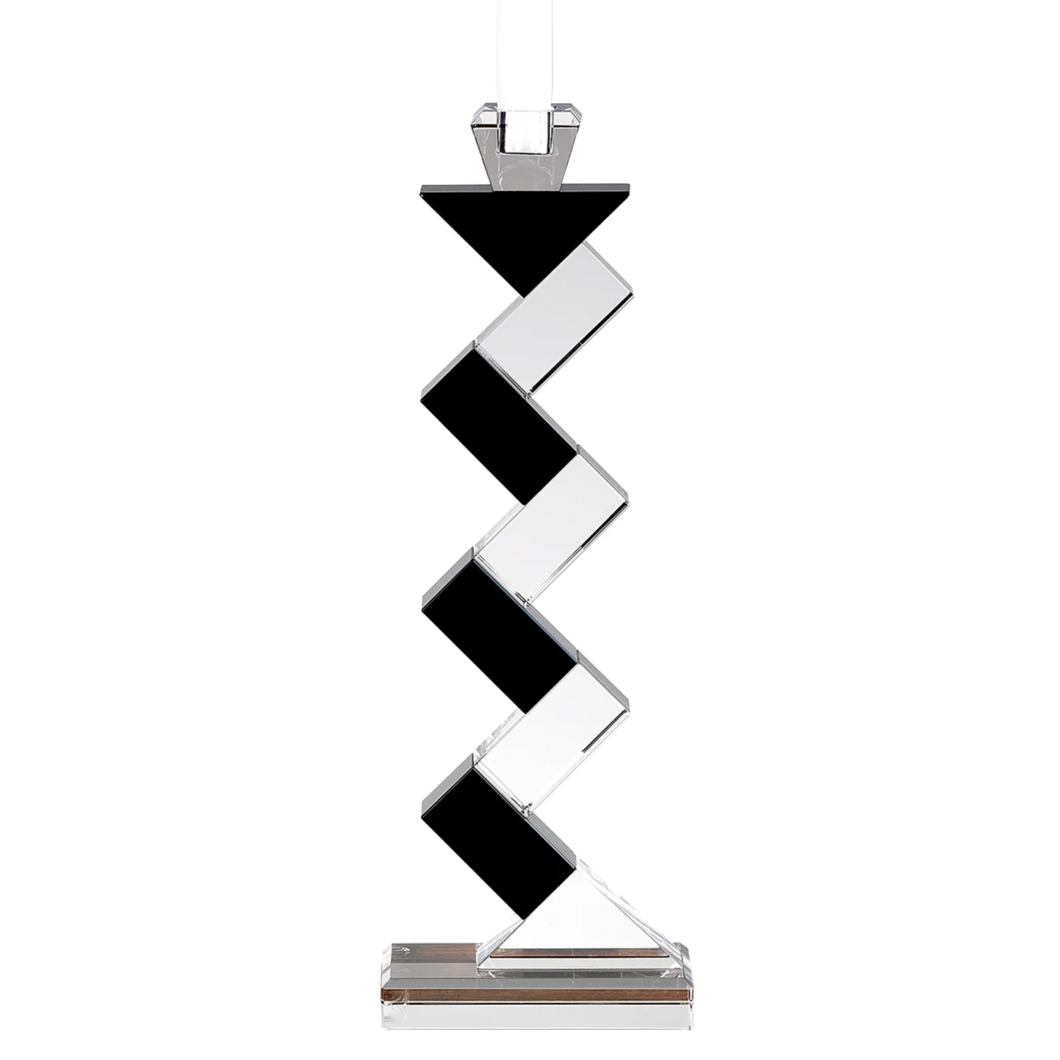 Black Crystal Geometric Tabletop Pillar Candle Holders By Homeroots - Image 3