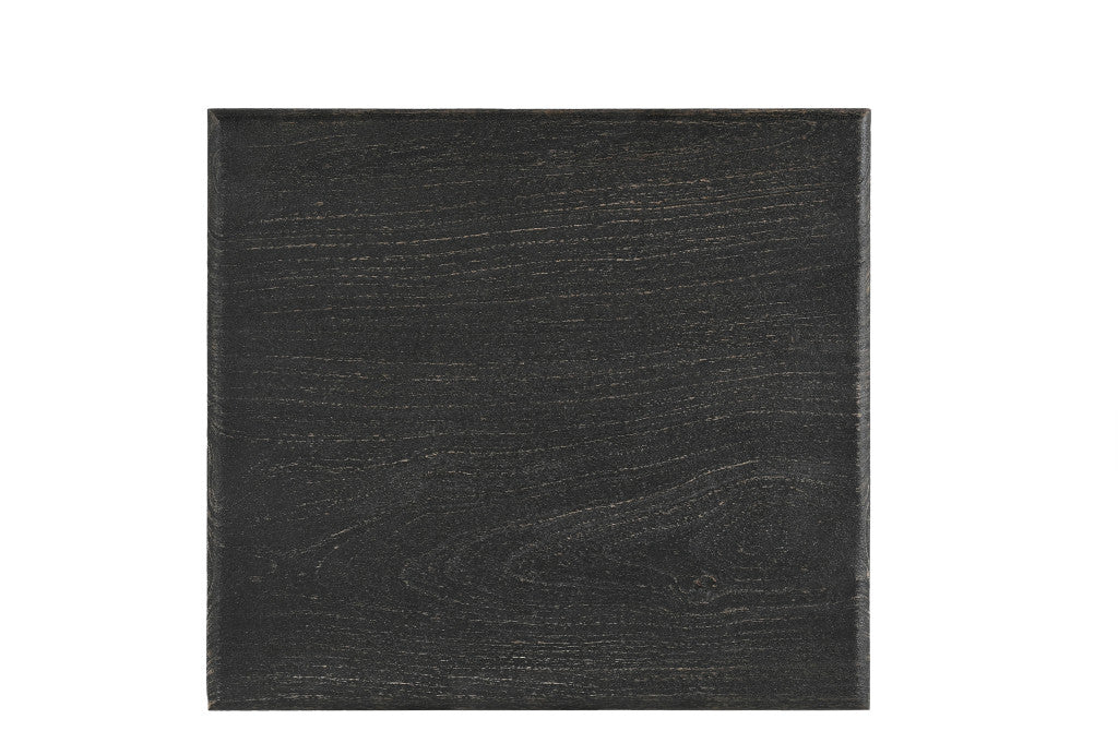 Black Distressed Solid Wood Square End Table By Homeroots - Image 4