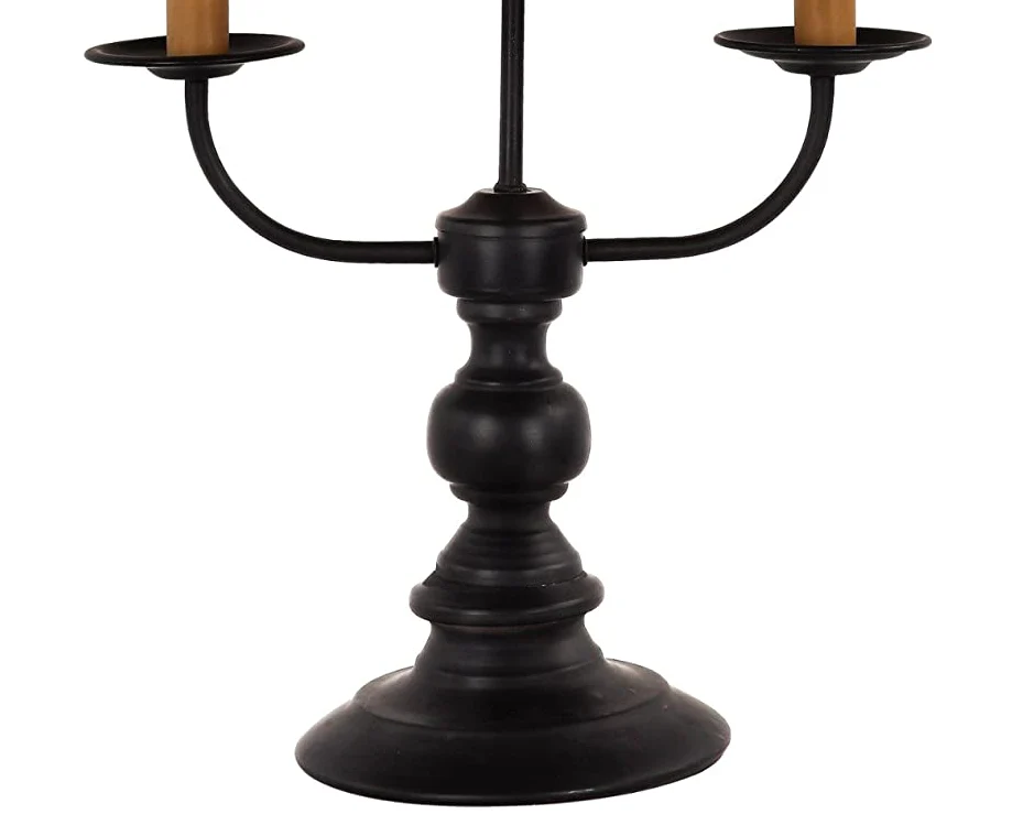 Black Double Vintage Candle Table Lamp By Homeroots - Image 3