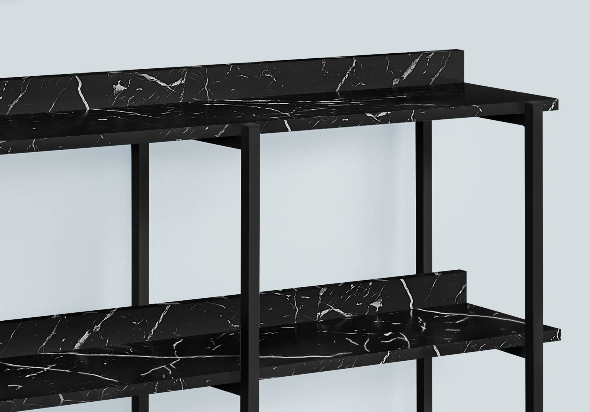 Black End Table With Three Shelves By Homeroots - Image 3