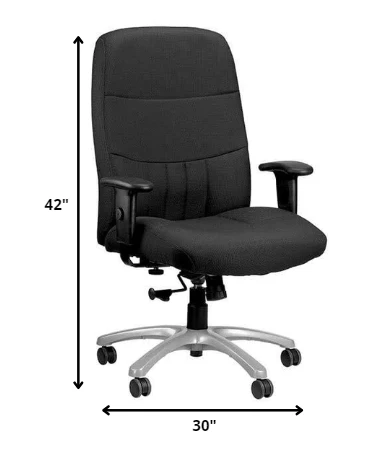 Black Fabric Chair By Homeroots - 372345 - Image 2