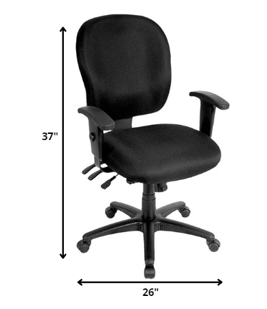 Black Fabric Chair By Homeroots - 372358 - Image 2