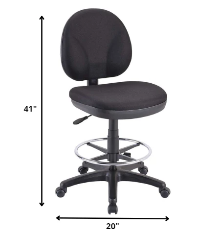 Black Fabric Chair By Homeroots - 372430 - Image 2