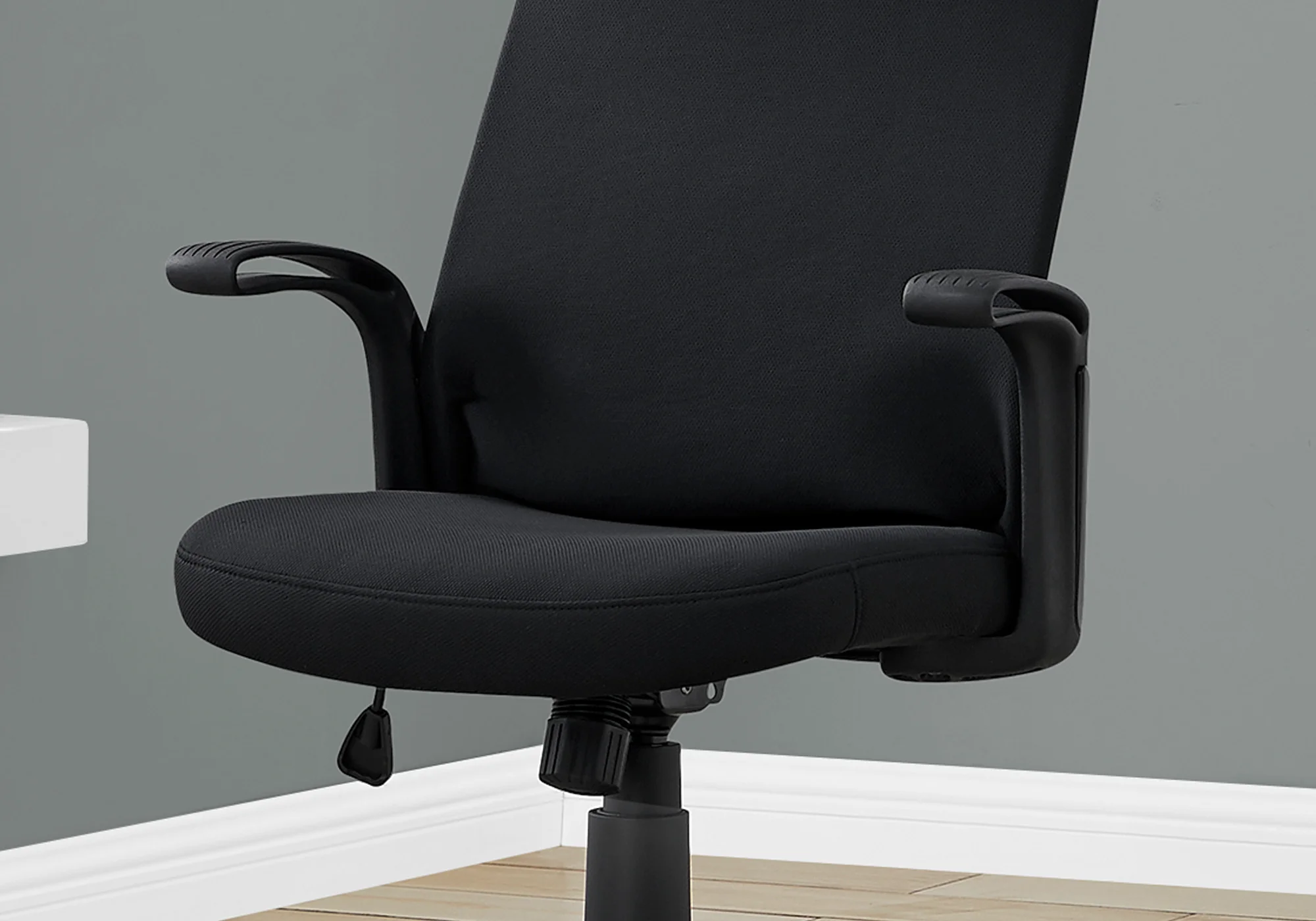 Black Fabric Multi Position Office Chair By Homeroots - Image 2