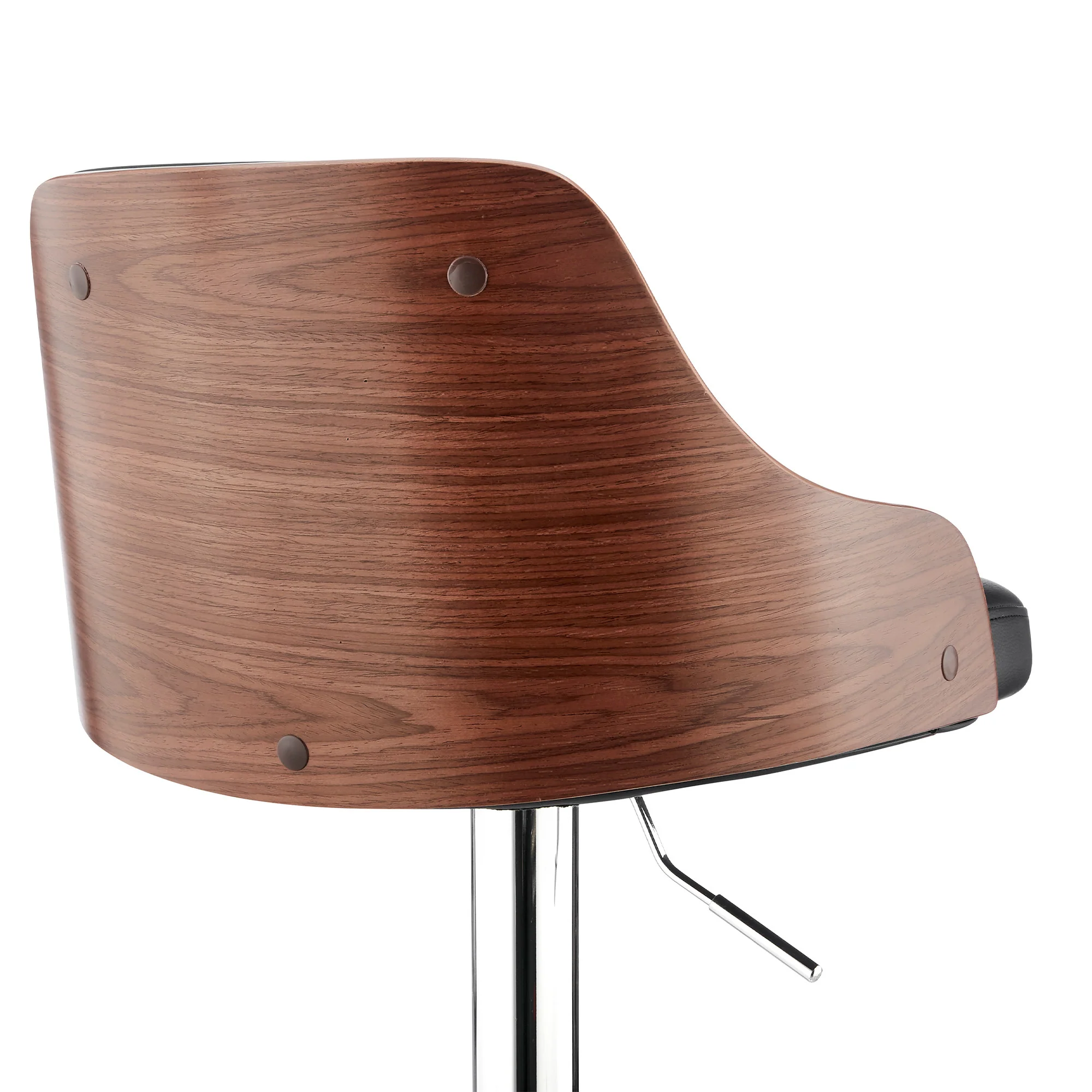 Black Faux Leather Adjustable Modern Bar Stool By Homeroots - Image 8