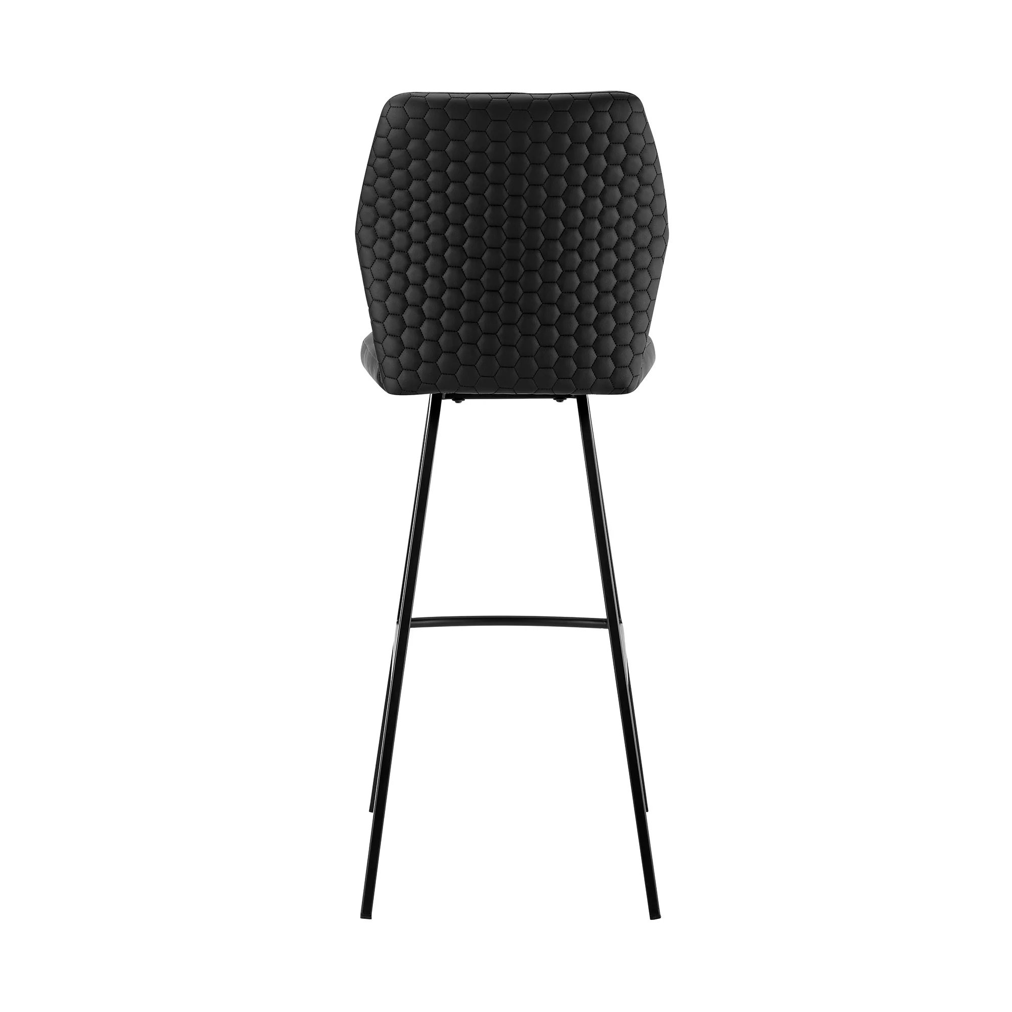 Black Faux Leather and Iron Counter Height Bar Chair By Homeroots - Image 4