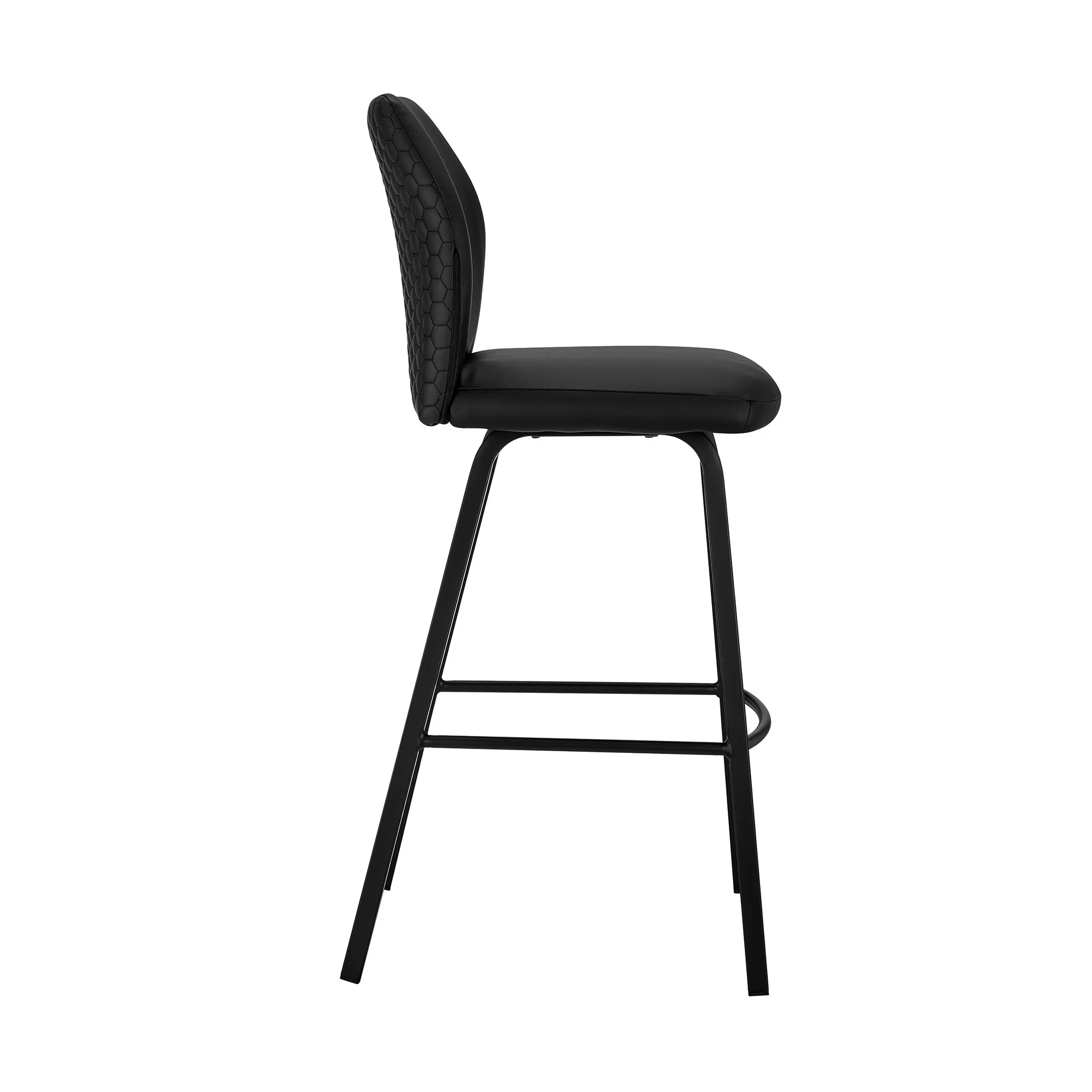 Black Faux Leather and Iron Counter Height Bar Chair By Homeroots - Image 6