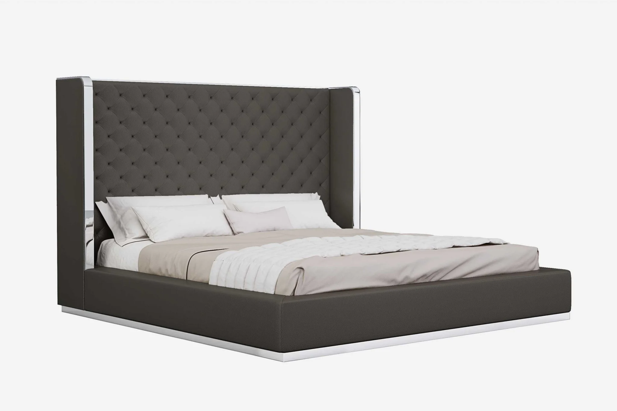 Black Faux Leather Bed King By Homeroots - Image 6