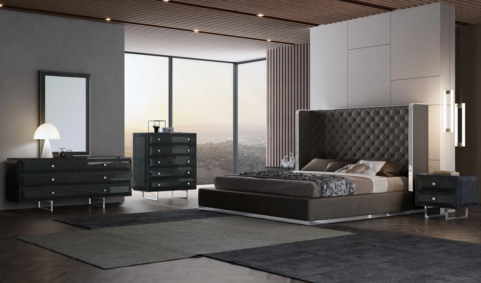 Black Faux Leather Bed King By Homeroots - Image 7