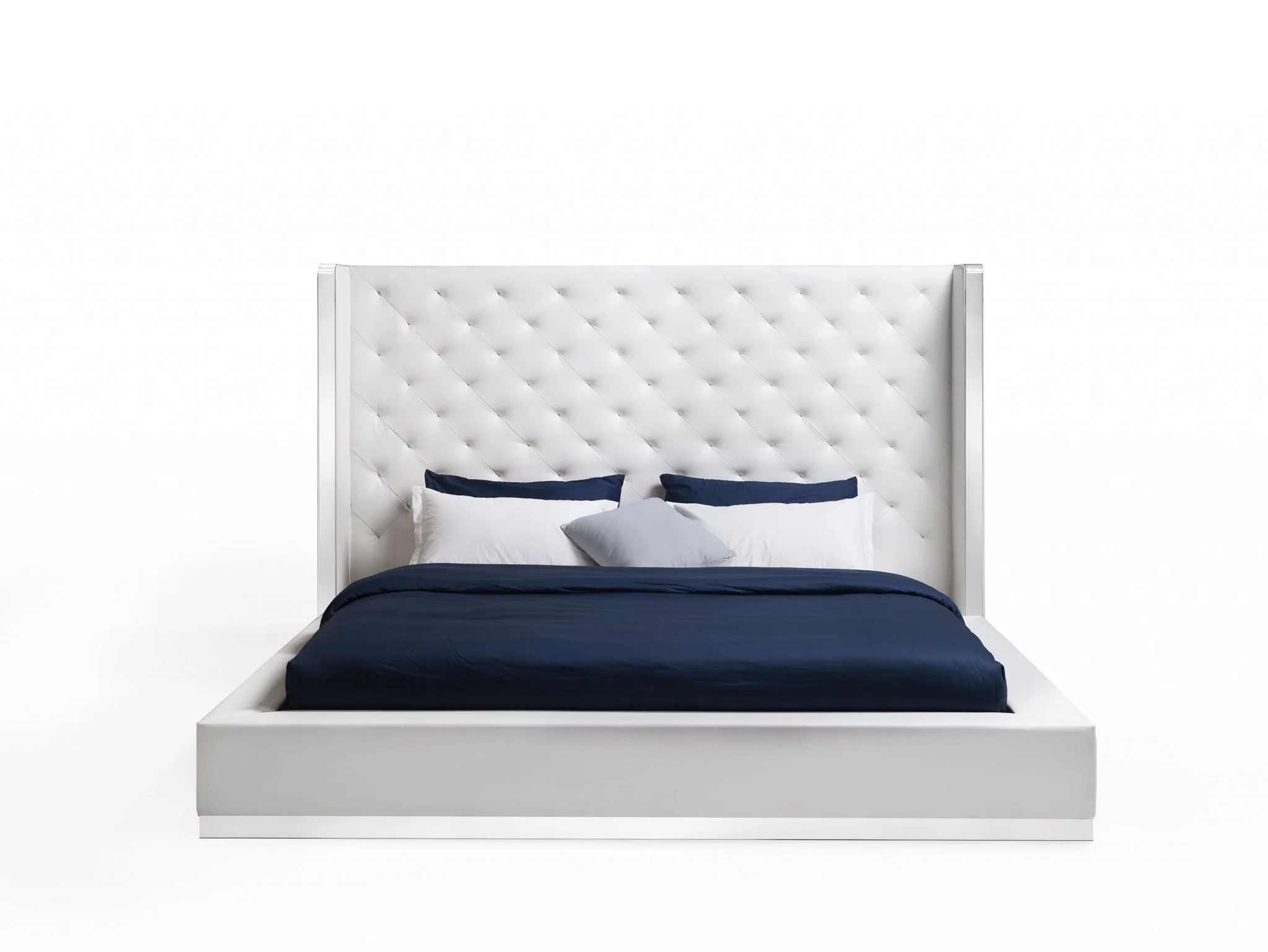 Black Faux Leather Bed King By Homeroots - Image 8