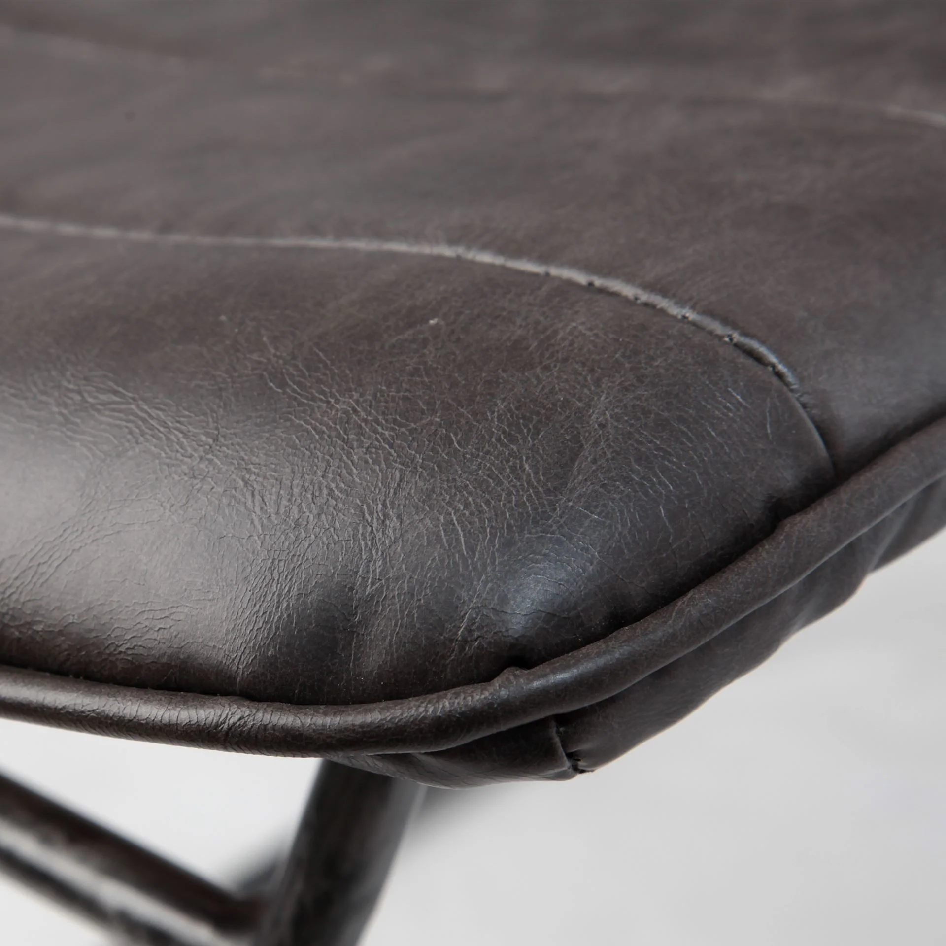 Black Faux Leather Seat With Black Iron Frame Dining Chair By Homeroots - 380421 - Image 3