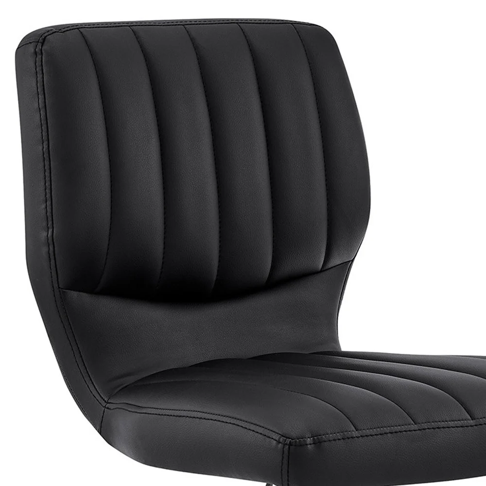 Black Faux Leather Textured Adjustable Bar Stool By Homeroots - Image 4