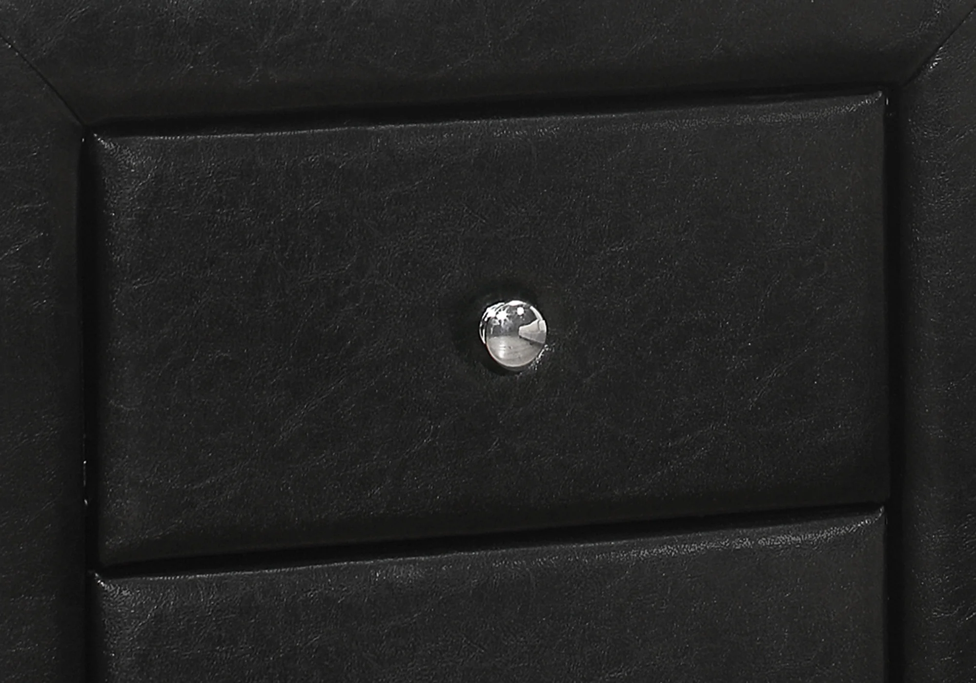Black Faux Leather Two Drawer Nightstand By Homeroots - Image 4