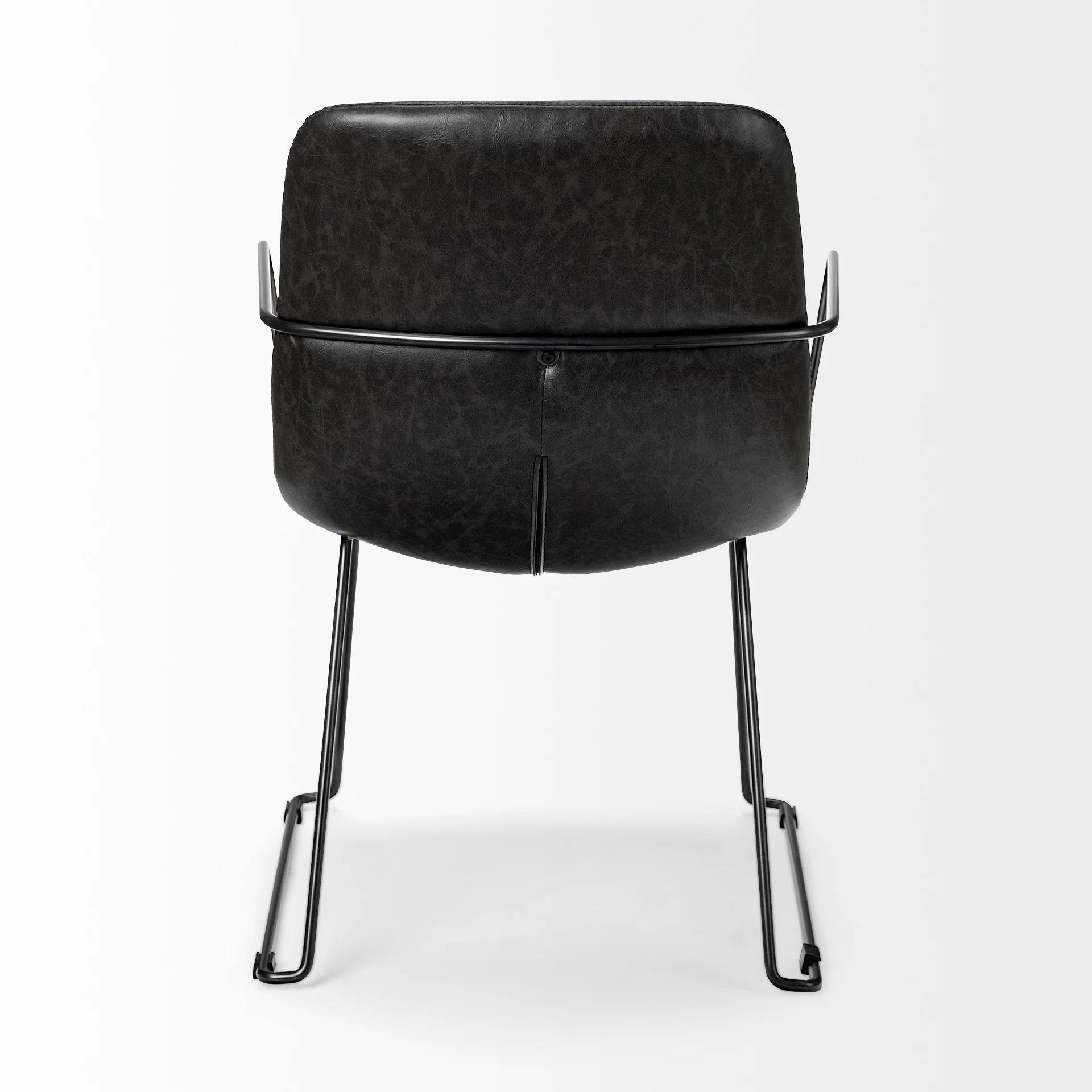 Black Faux Leather With Seat Black Iron Frame Dining Chair By Homeroots - Image 4