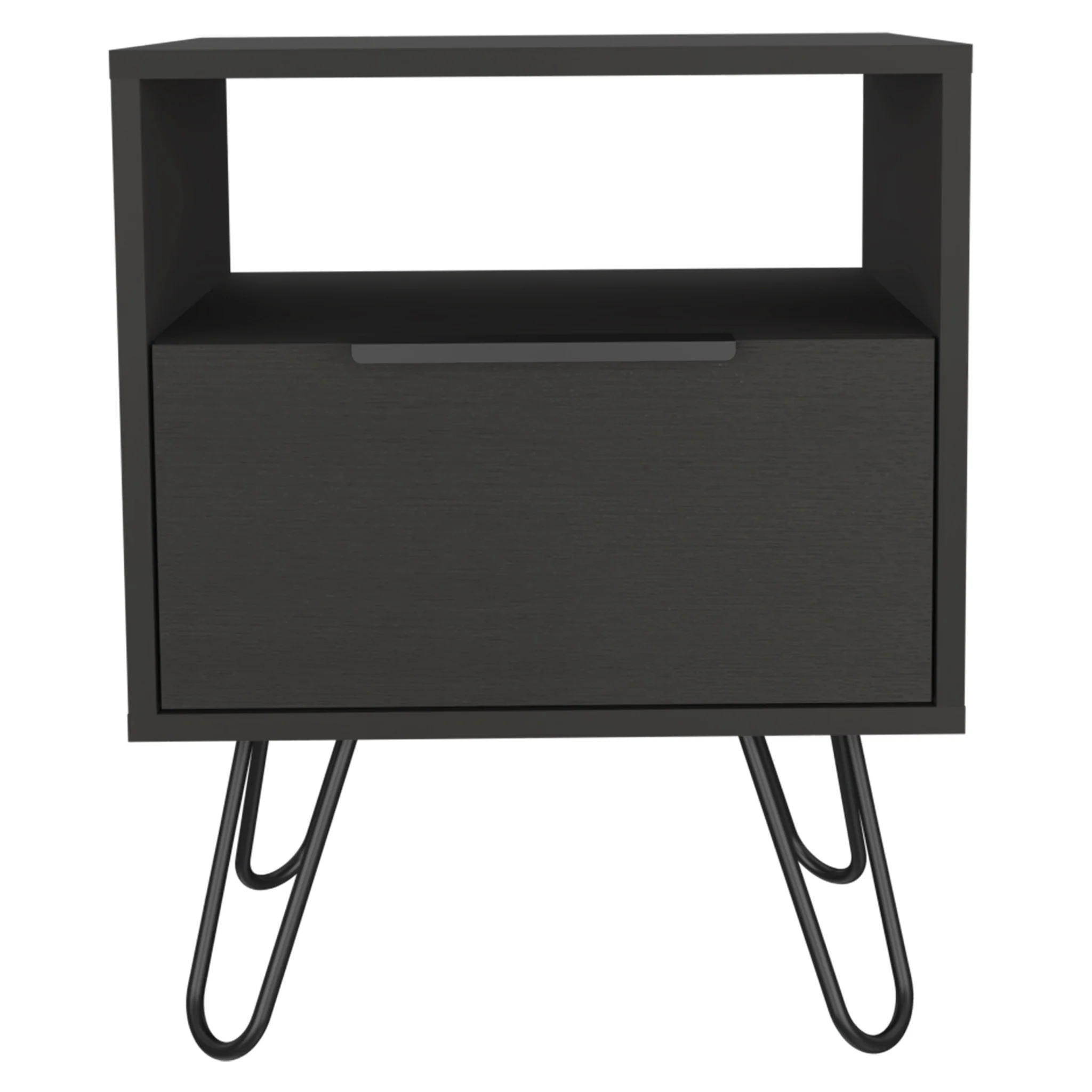Black Faux Wood Nightstand With Storage By Homeroots - Image 7