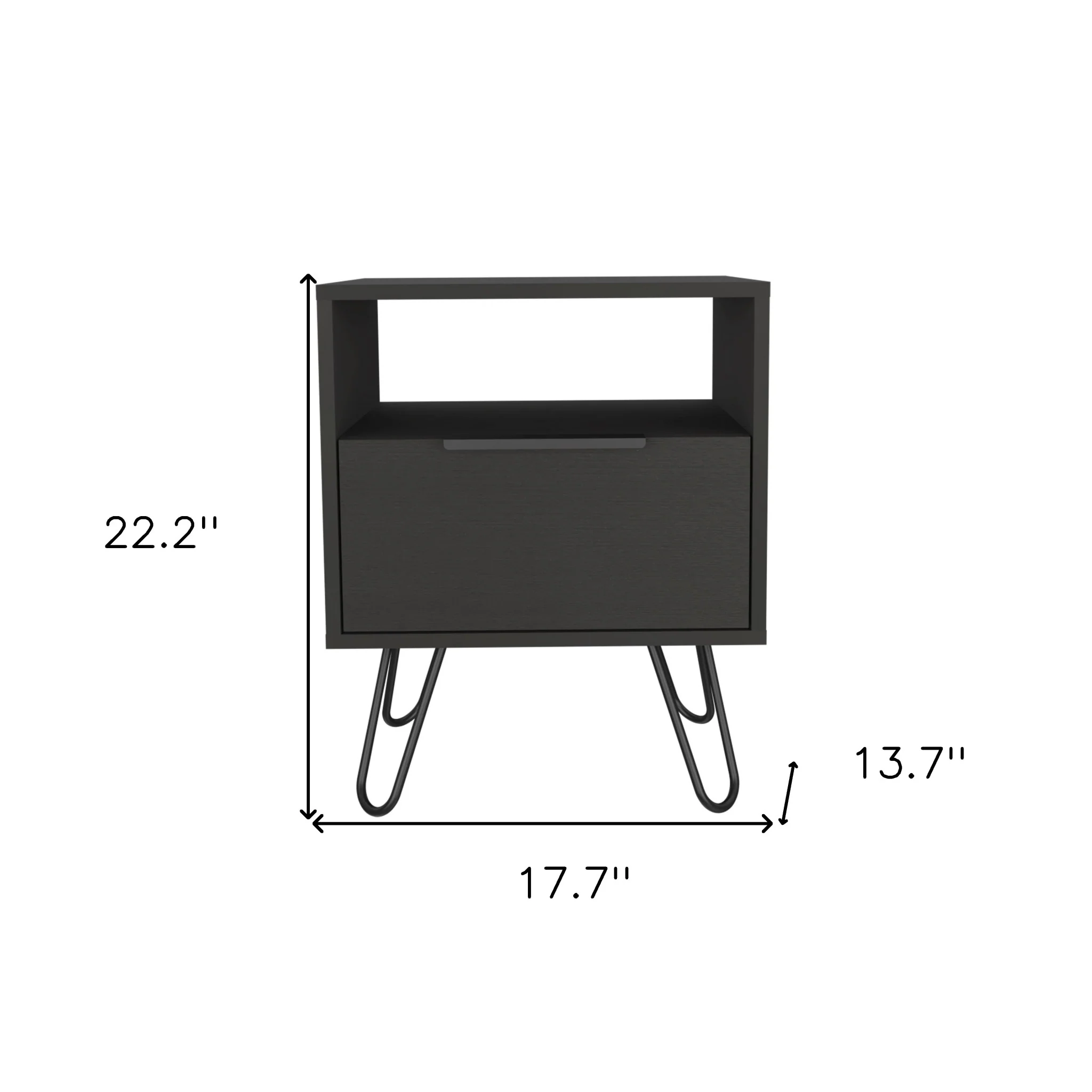 Black Faux Wood Nightstand With Storage By Homeroots - Image 8