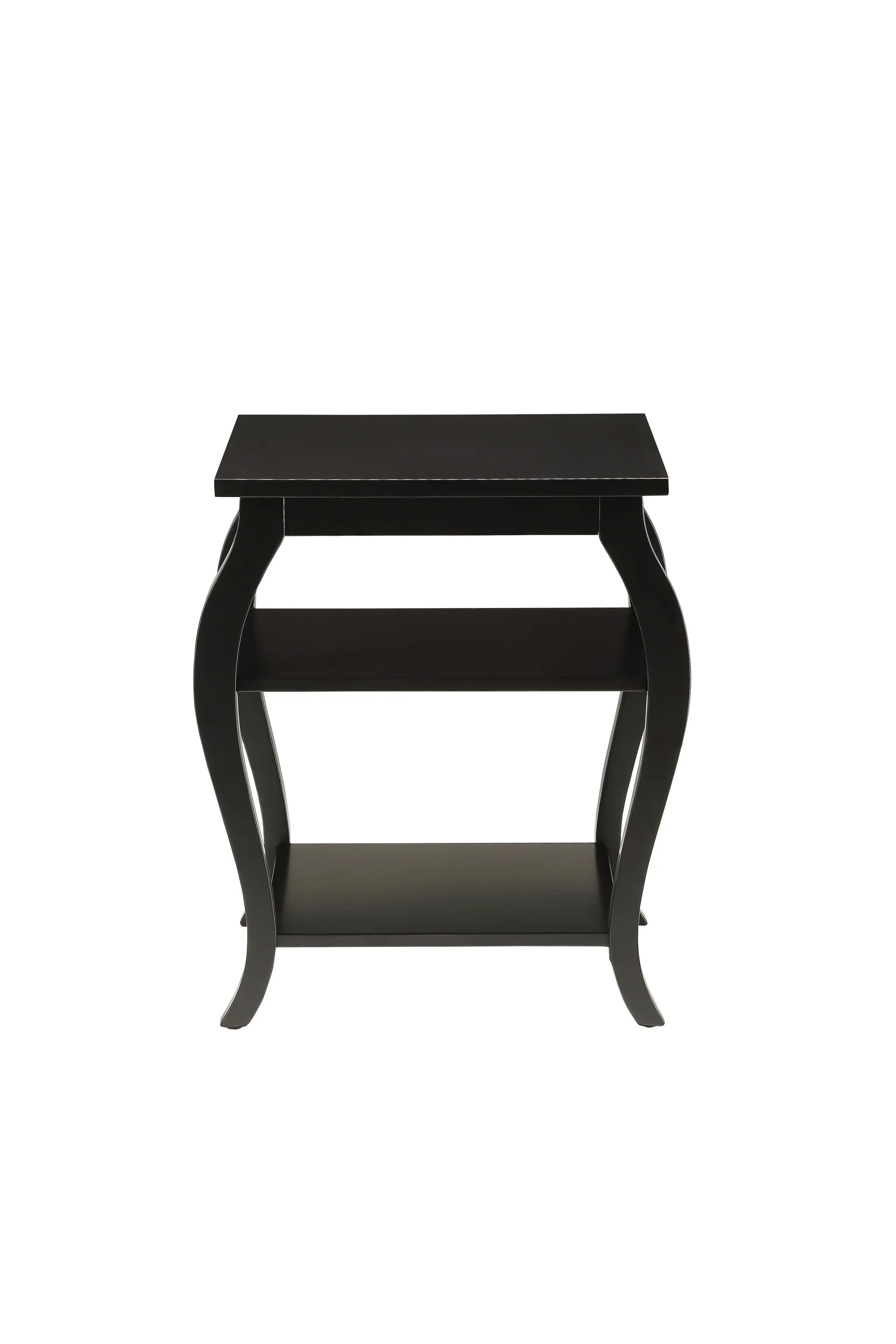 Black Finish Bow Leg Square End Table By Homeroots - Image 2
