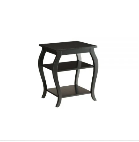 Black Finish Bow Leg Square End Table By Homeroots - Image 3