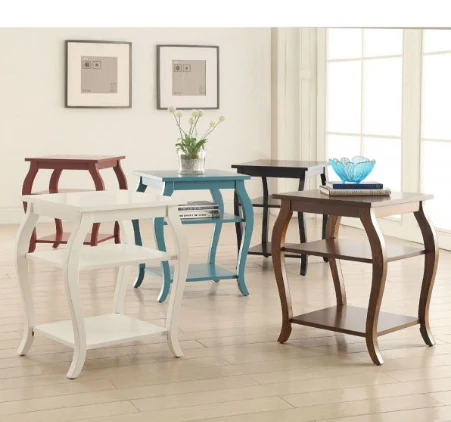 Black Finish Bow Leg Square End Table By Homeroots - Image 5