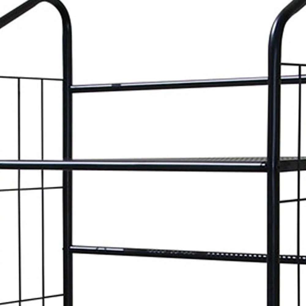 Black Five Shelf Metal Standing Book Shelf By Homeroots - Image 4
