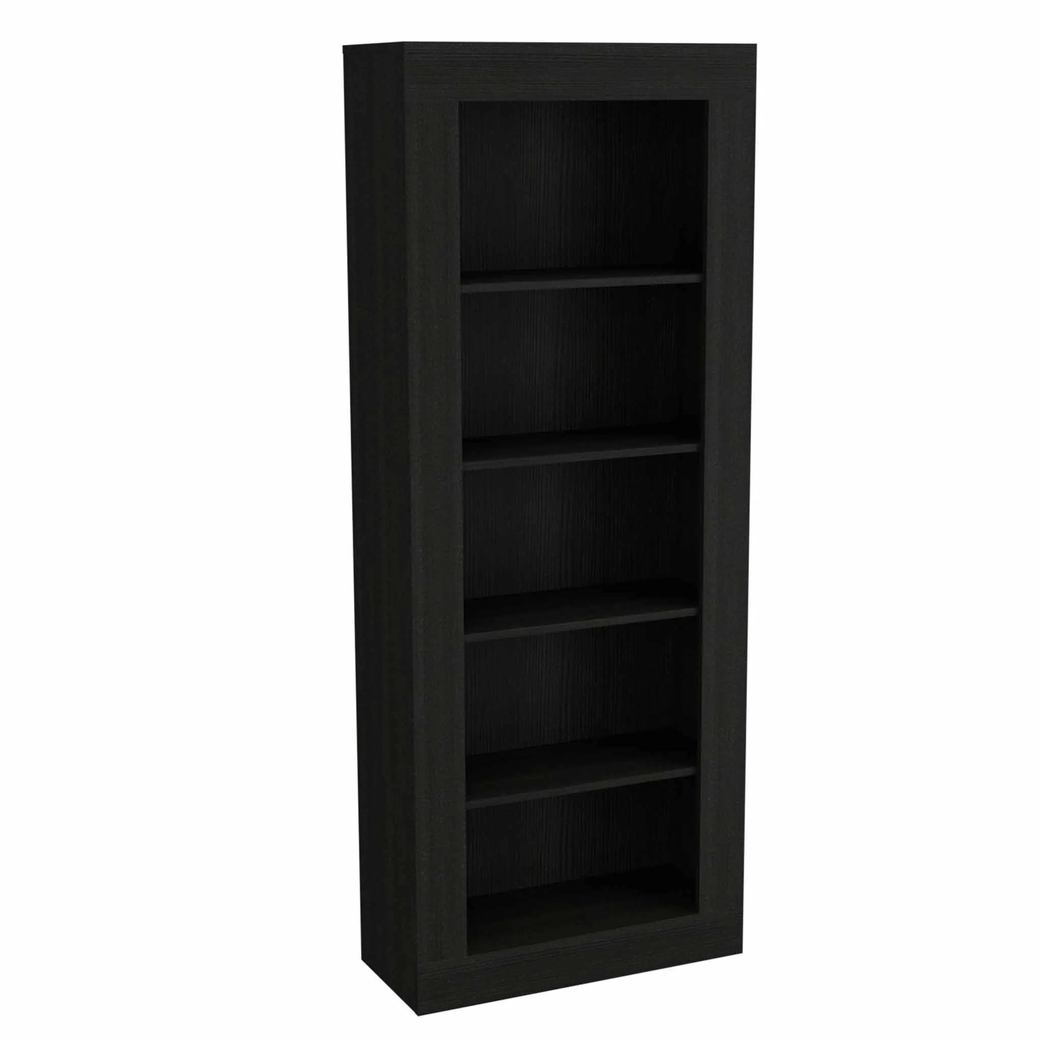 Black Five Tier Bookcase By Homeroots - Image 3