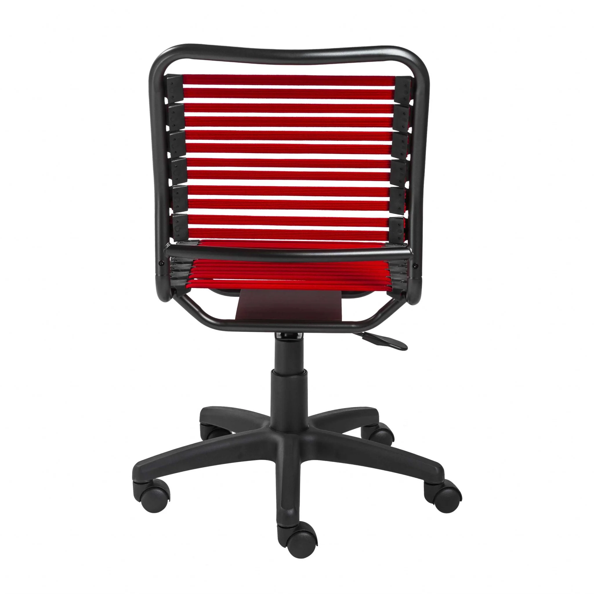 Black Flat Bungie Cord Low Back Rolling Office Chair By Homeroots - Image 10